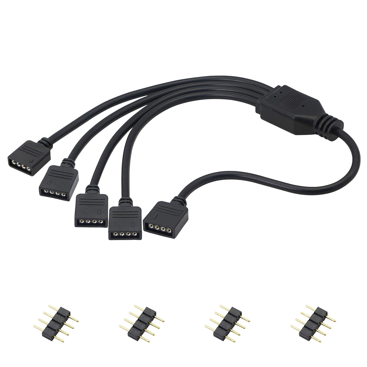 GELRHONR PWM Fan Hub, 4-Pin Fan Kontrol Cihazı, USB-C Güç Kablosu ile 4 Yollu Splitter, 8W Çıkış GELRHONR PWM Fan Hub, 4-Pin Fan Kontrol Cihazı, USB-C Güç Kablosu ile 4 Yollu Splitter, 8W Çıkış