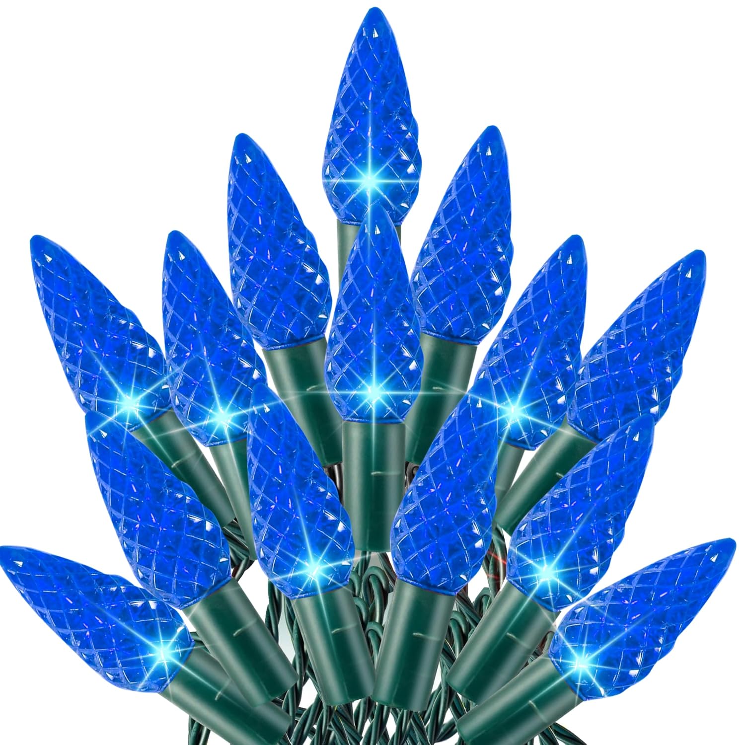 TW SHINE Christmas String Lights, 200 LED, 66 FT, Waterproof, 8 Modes Timer, Blue, Model ZD-29V200DIF