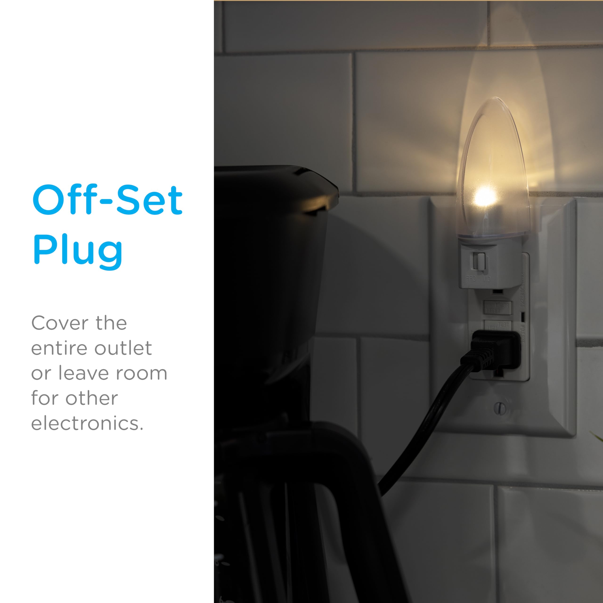 Lights By Night Led Night Light, Plug-In, Manual On/Off , Warm White, Ul-Certified, Energy Efficient, Ideal Nightlight For Bedro