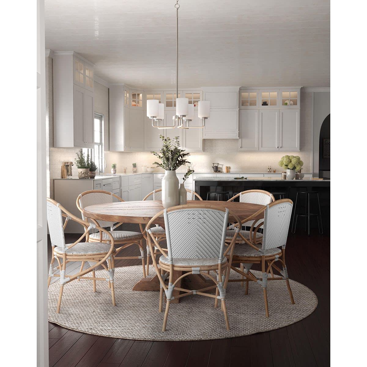 Progress Lighting 5-Light Chandelier, Brushed Nickel, Etched Glass, Model P400275-009