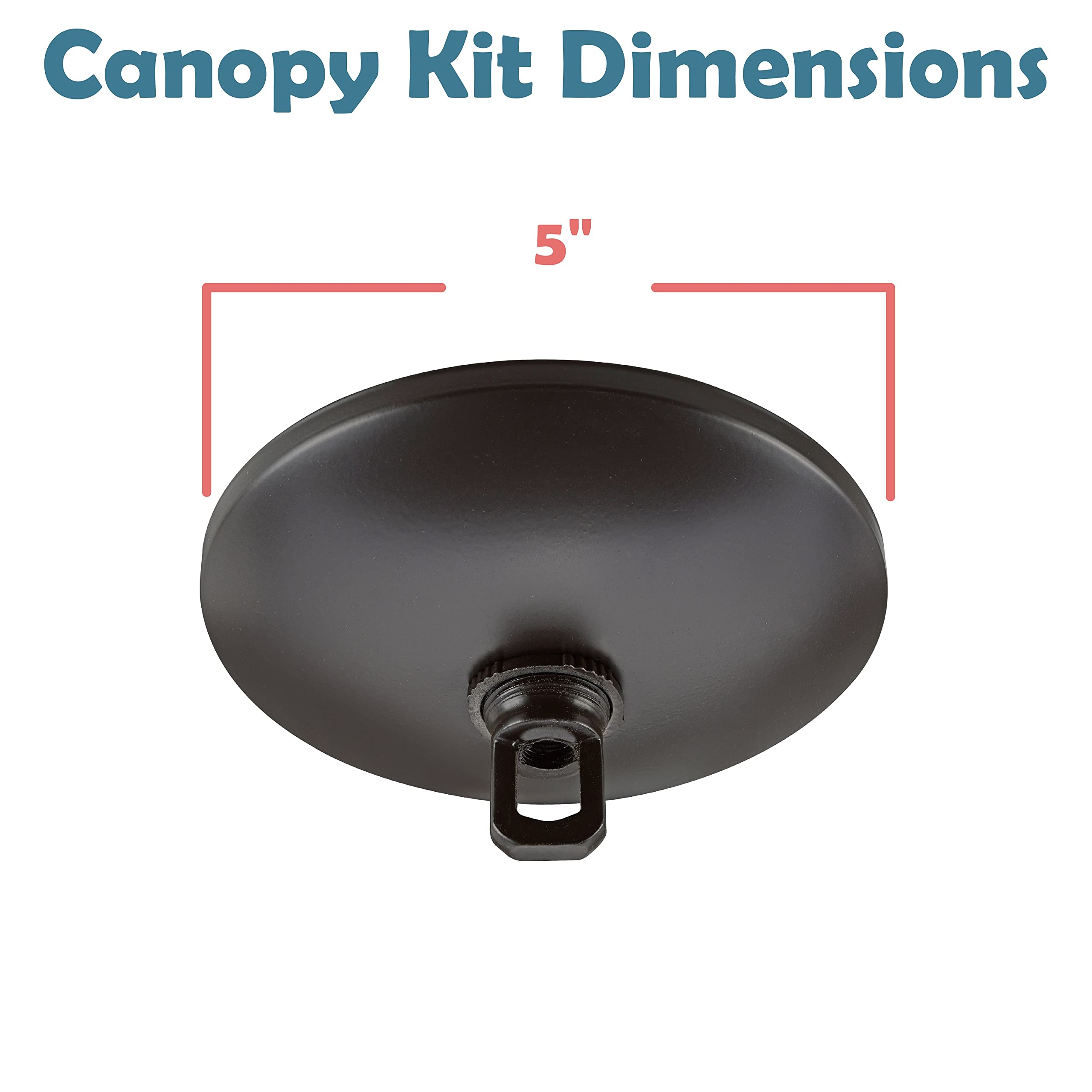 Aspen Creative 21511-12, Contemporary Chandelier & Light Fixture Canopy Kit W/Collar Loop, Oil Rubbed Bronze, 5'' Diameter, 1''