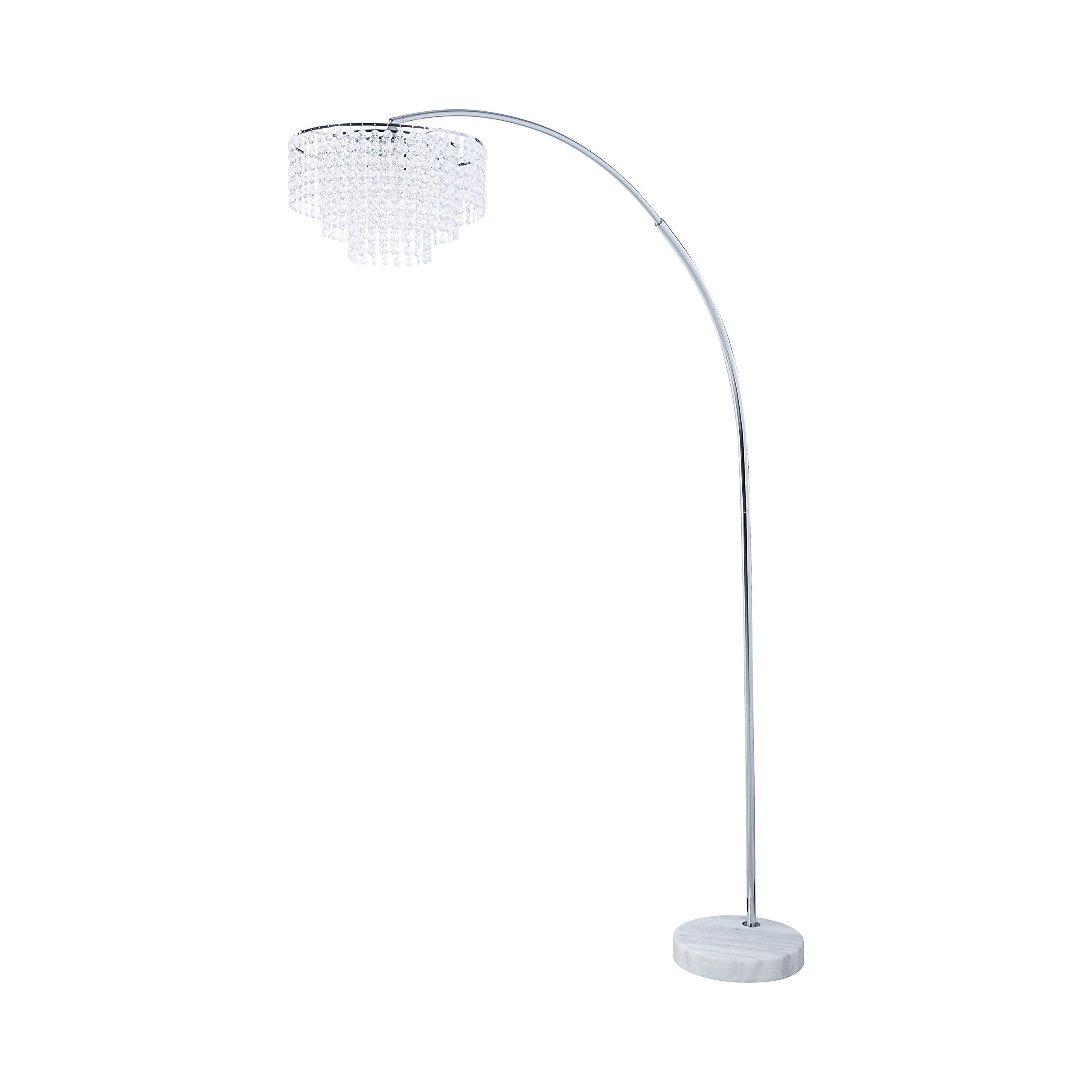 Coaster Home Furnishings Tiered Floor Lamp with Marble Base Chrome and Crystal
