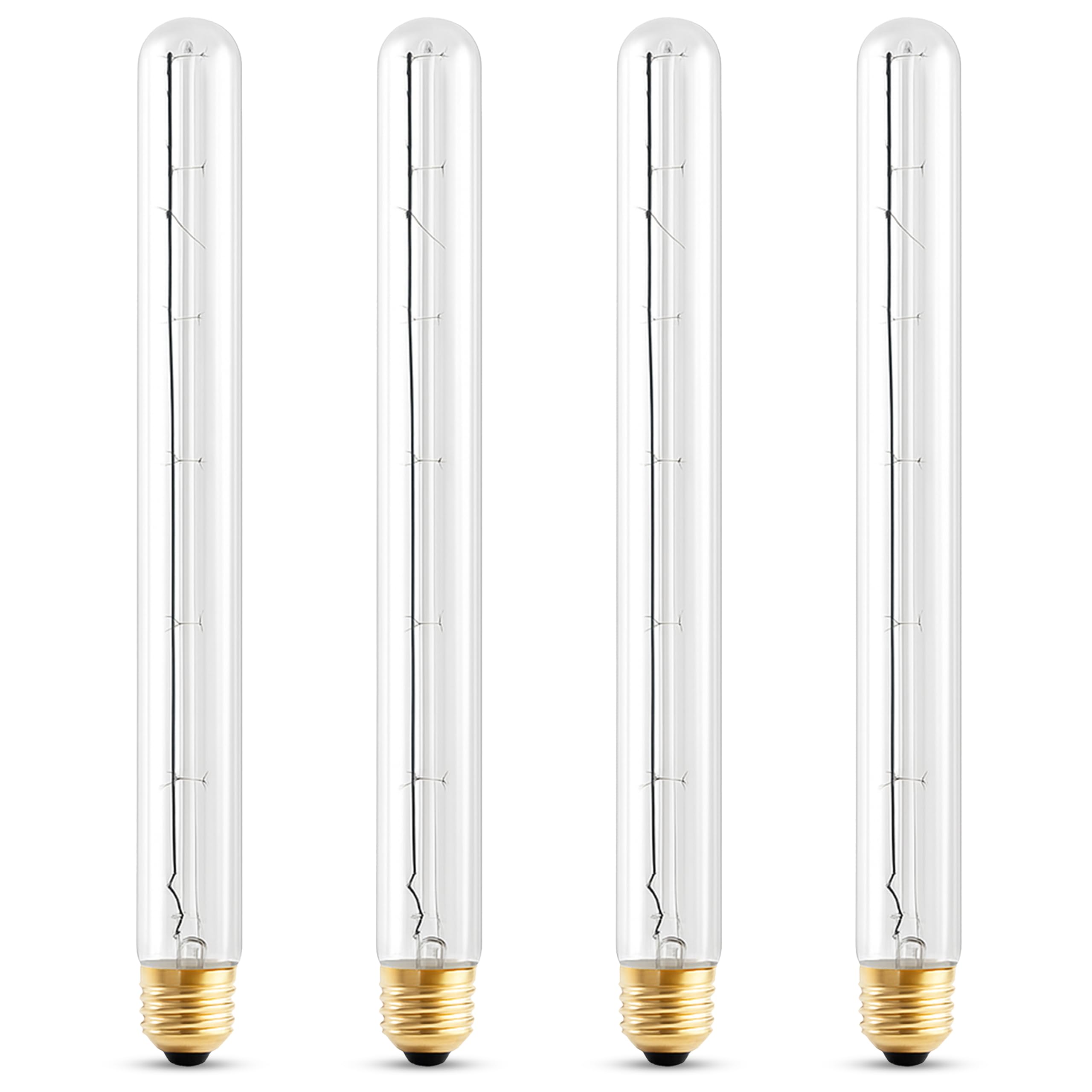 OHLECTRIC 40W T8 Clear Light Bulb (4 Pack) E26 Base, 120V, 2700K Warm White, Fully Dimmable, 190 Lumens, 2000 Hours - 11 Long