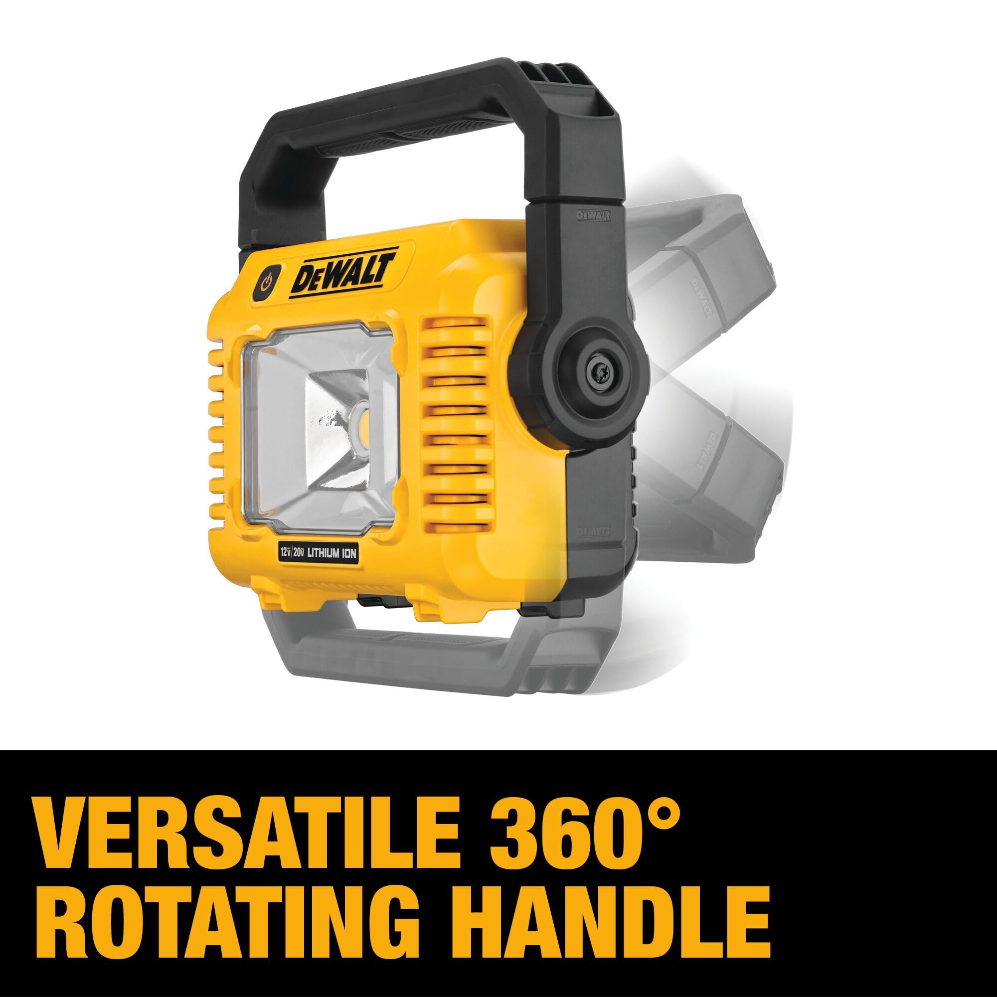 DEWALT 12V/20V MAX LED Work Light, 2000 Lumens, Compact, 360° Handle, Model DCL077B, White, Bare Tool Only