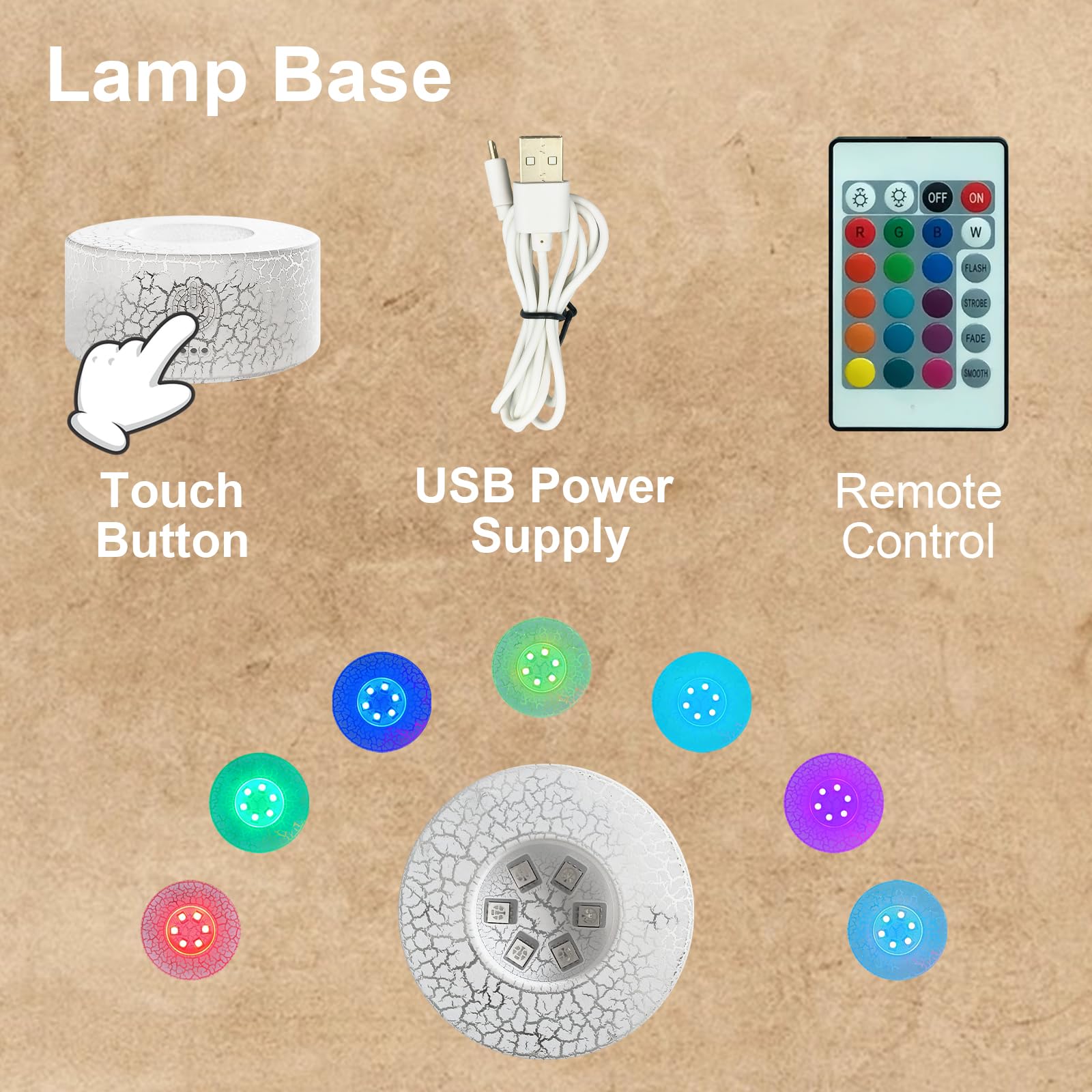 Crystal Ball Lamp 3D Crystal Ball Solar Colorful 9 Planets Sun Earth Mars Lamp with Touch Stand LED 16 Colors Changing Dimmable