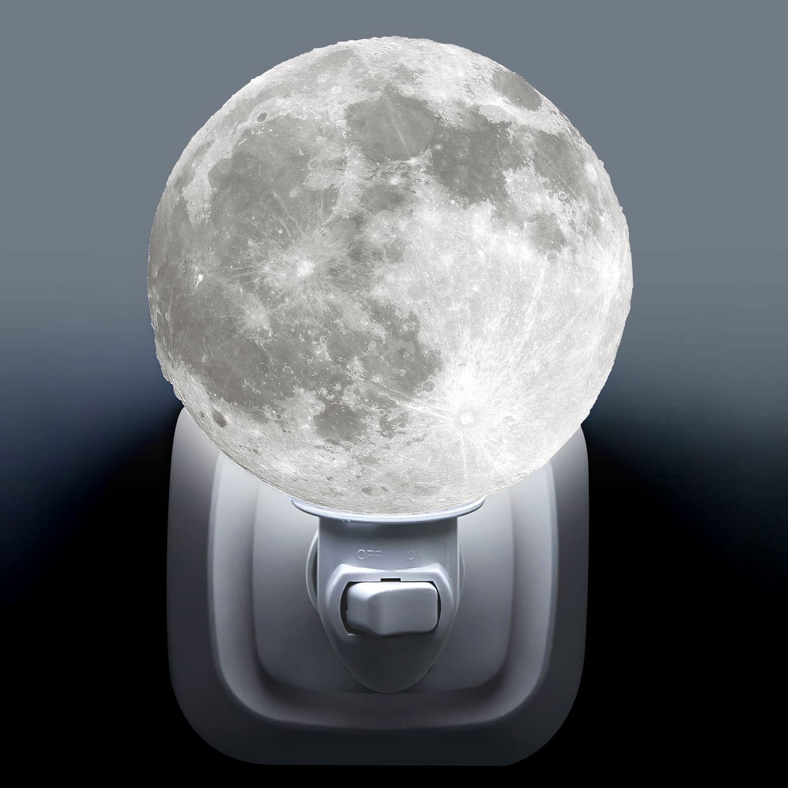 Hortsun 4&quot; Moon Night Light - White Lithophane Led Lamp For Bedroom Decor & Gifts