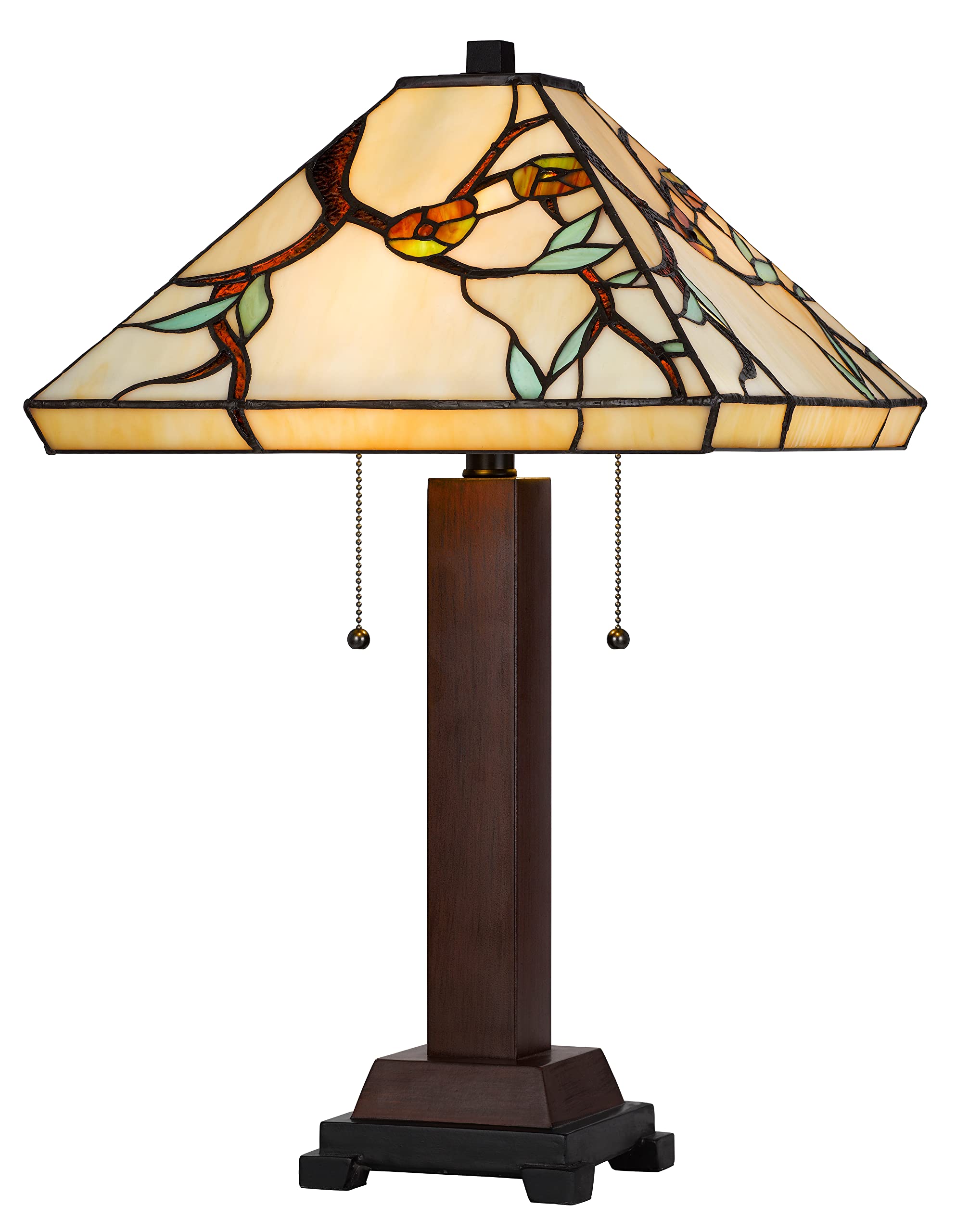 Cal Lighting BO-3101TB 60W X 2 Metal/Resin Tiffany Table Lamp