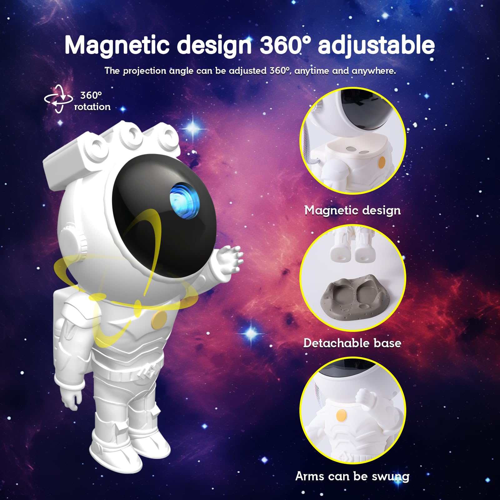 Astronaut Galaxy Projector,Starry Nebula Ceiling Lamp With Timer And Remote, Star Projector For Bedroom,Led Night Light For Kids,Gifts For Adults, Christmas, Birthday,Home Decor Aesthetic