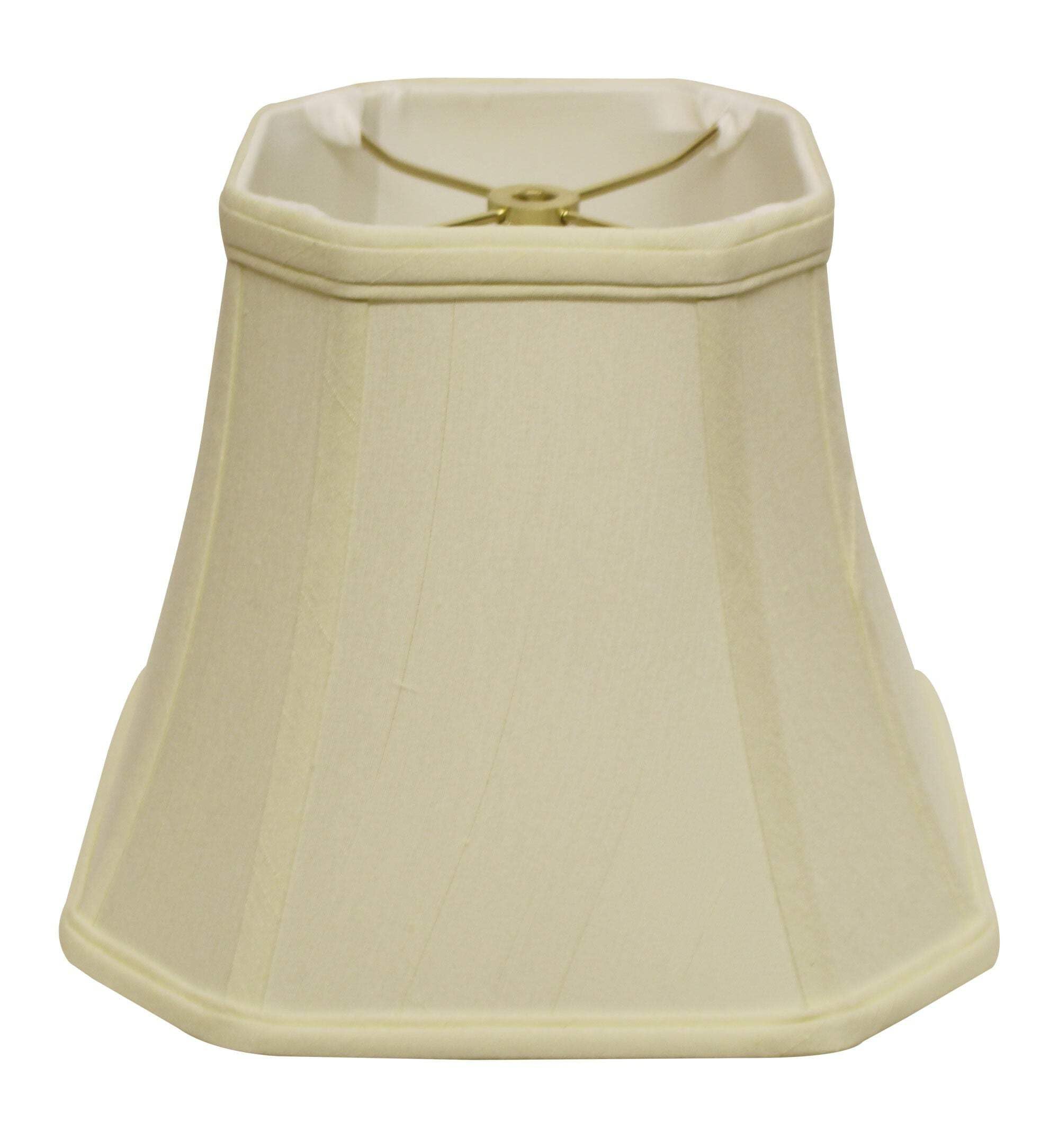 HomeRoots 469669 12 in. Slanted Square Bell Monay Shantung Lampshade, Ivory