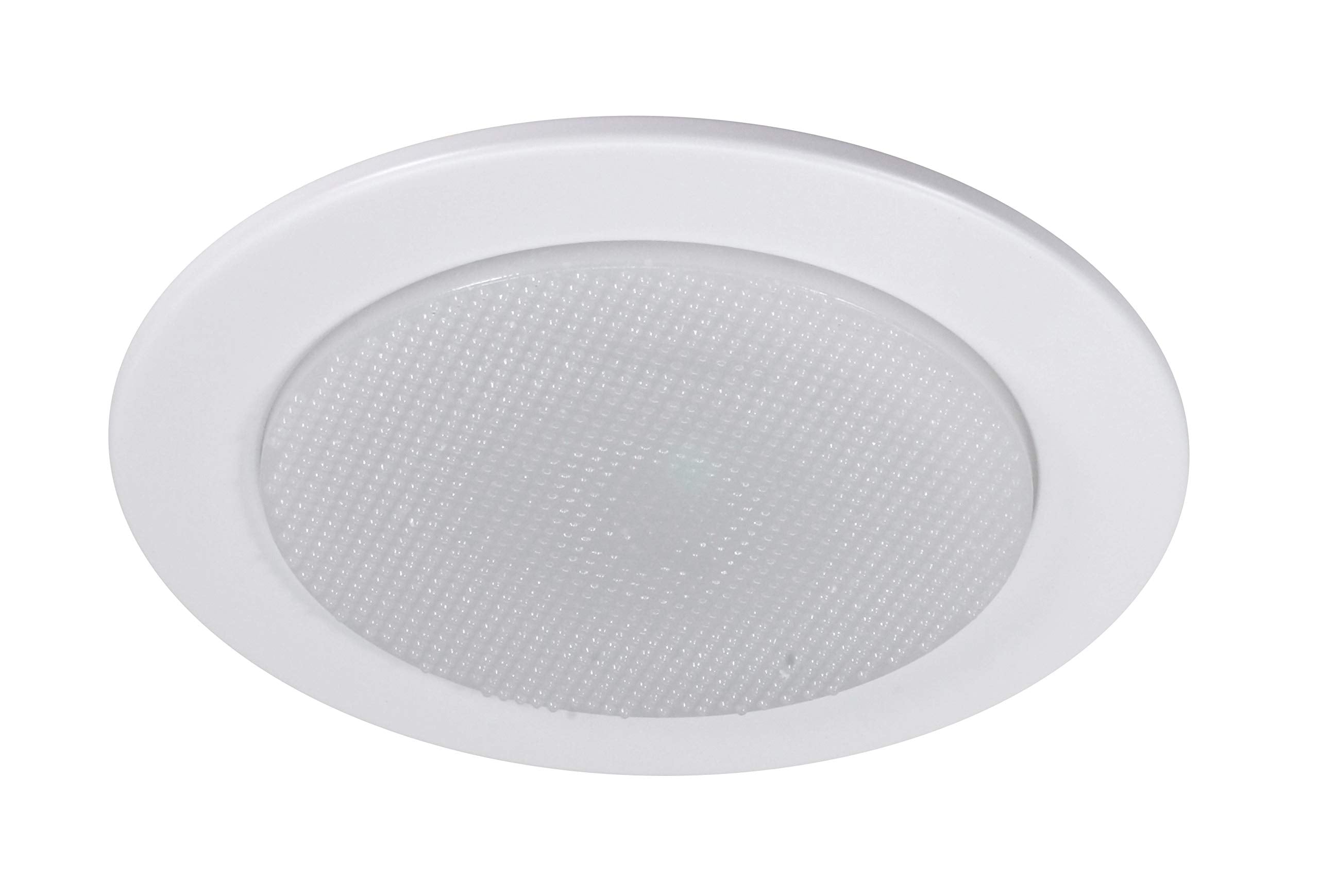 Nicor 19509WH Recessed Shower Trim, 4" White Albalite Glass Lens, Aluminum Construction