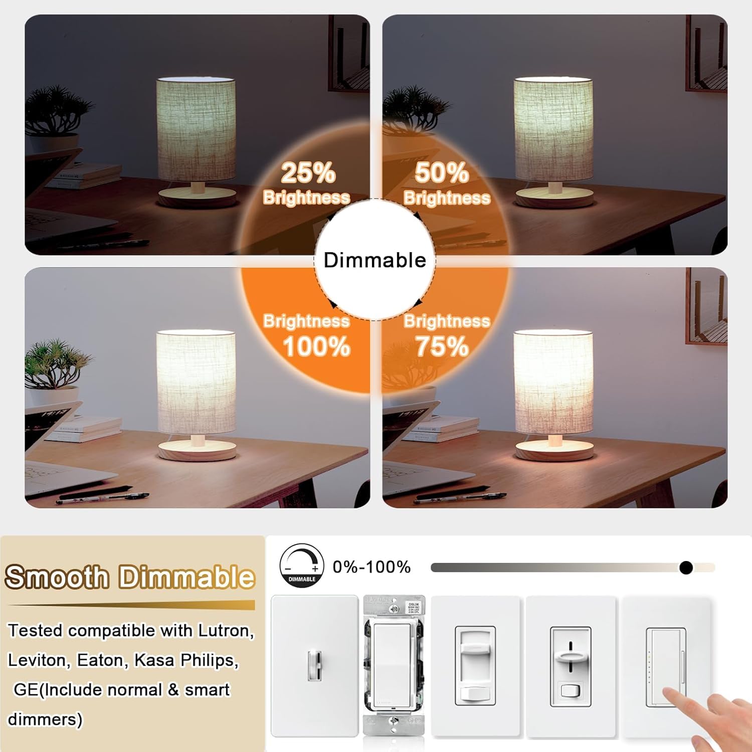 NOVELUX E26 LED Bulb 6W T10 Dimmable 4000K Neutral White Clear Glass 3 Inch 6 Pack