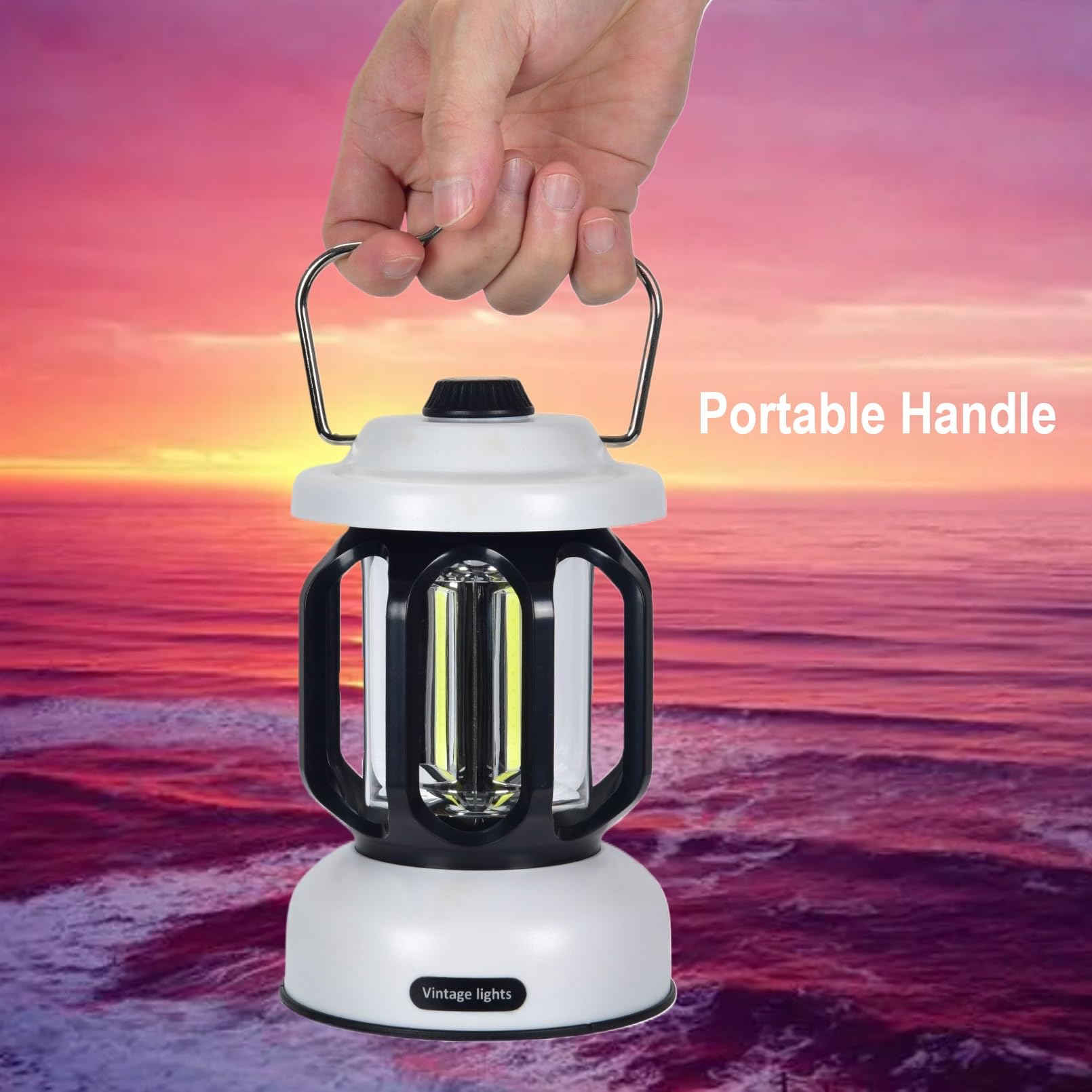 Camping Lantern Rechargeable, 360 Brightness Dimmable Retro Camping Light, Hanging Vintage Camping Lamp Outdoor Tent Light for P