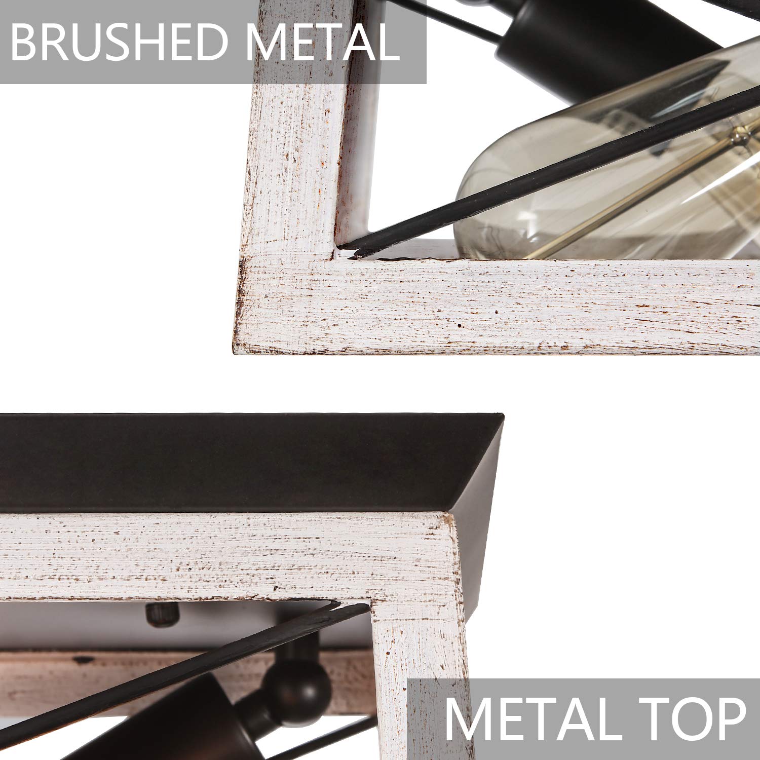 Luupyia 2-Light Farmhouse Ceiling Light, Rustic Flush Mount Track Lighting For Entryway