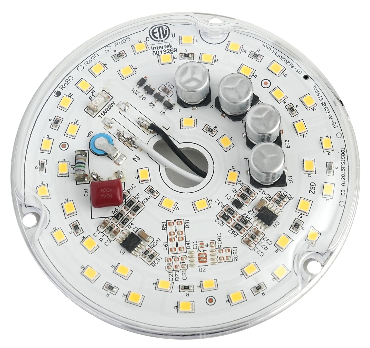 Haoledi 4'' 20W Led Ceiling Fan Light Retrofit Kit, Ceiling Light Replacement Kit, Led Ceiling Flush Light Retrofit Pcb 120V 2400Lm (2-Pack White 5000K)