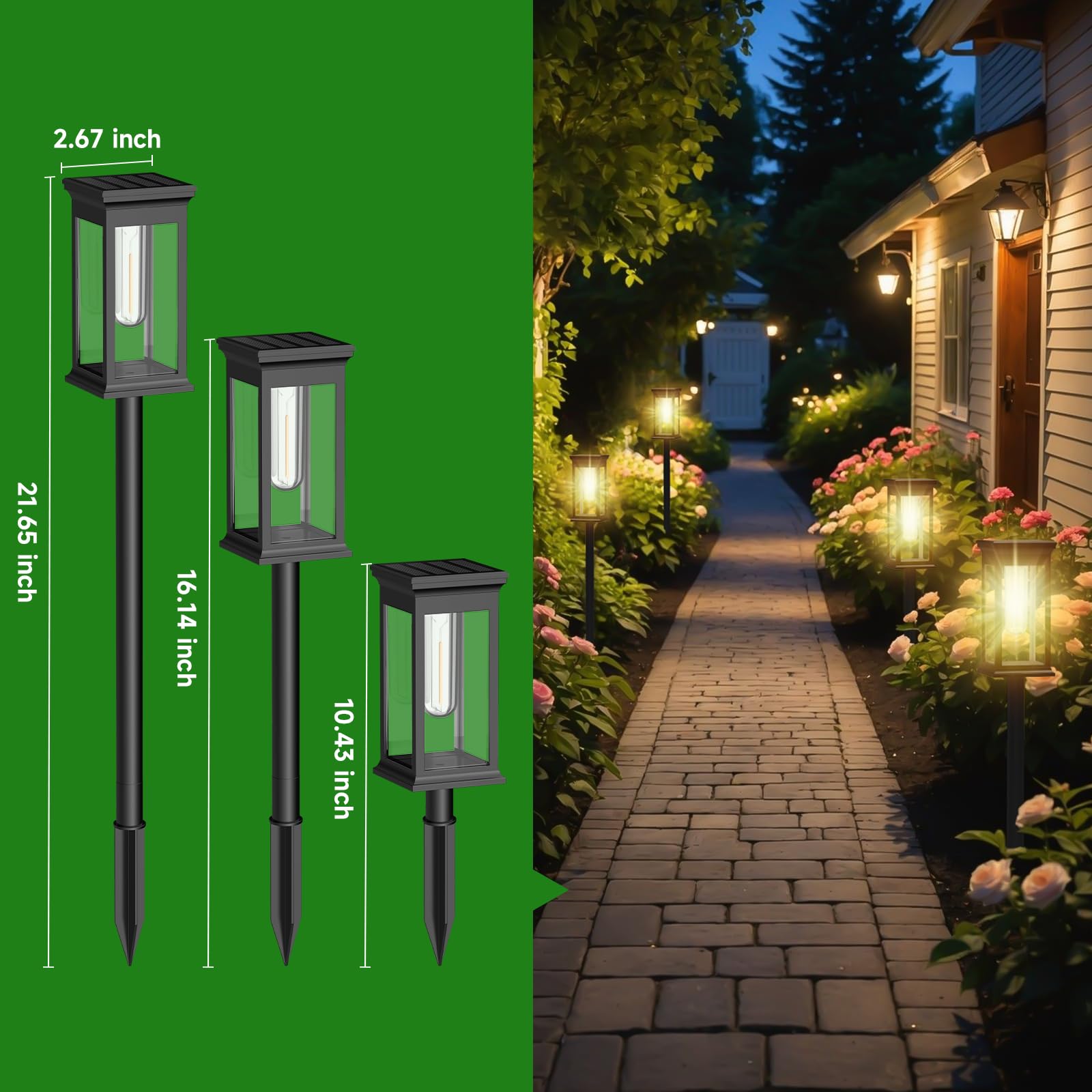 Niows Solar Pathway Lights Outdoor Waterproof - 10 Pack Bright Solar Powered Garden Lights With Auto On/Off  Ip65 Led Landscape Lighting For Walkway Patio Lawn Yard Decor