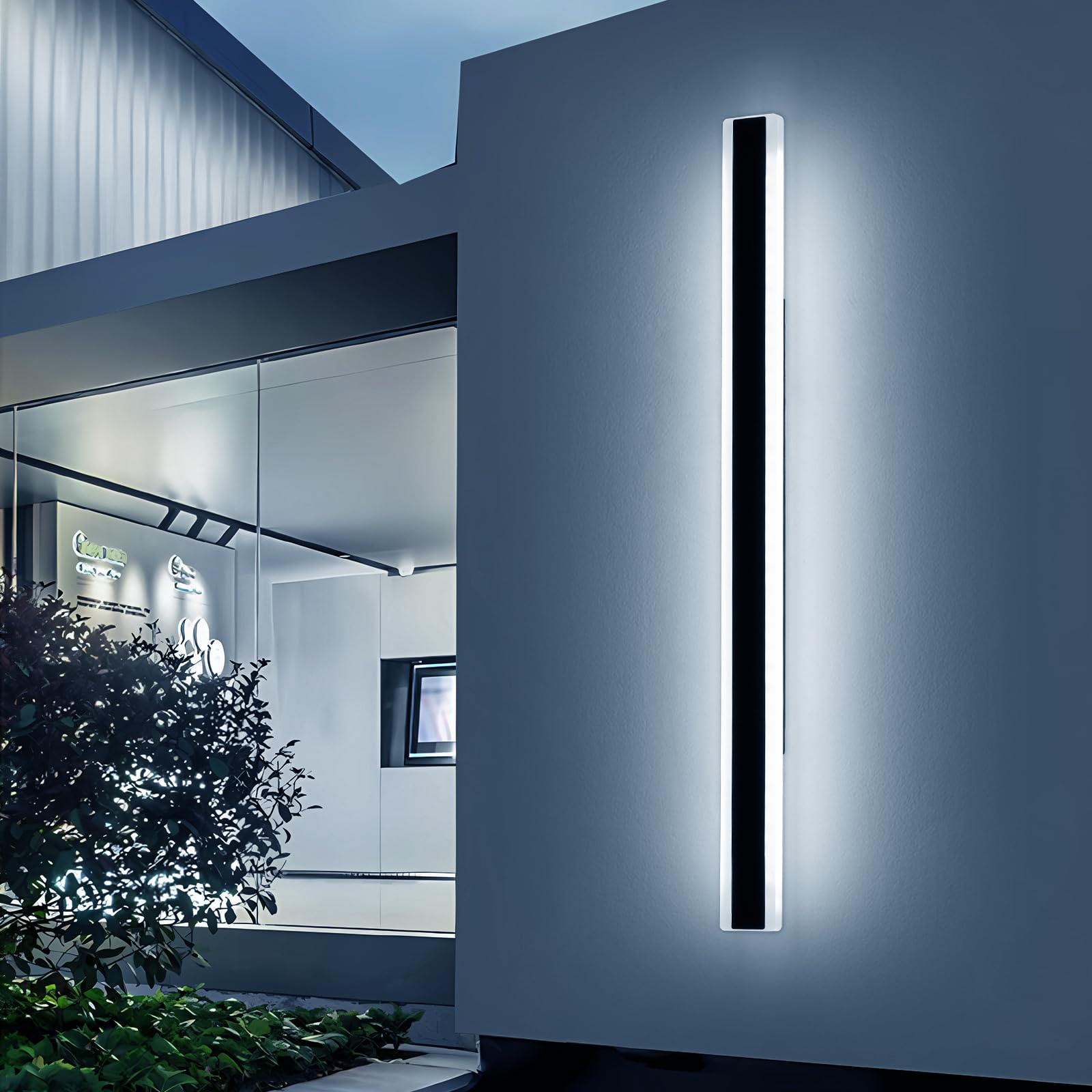 Daoseolo 71inch LED Wall Sconce, Dimmable 3000K-6000K, Iron, IP65 Waterproof, Remote Control, Model TC-FTBD-1112