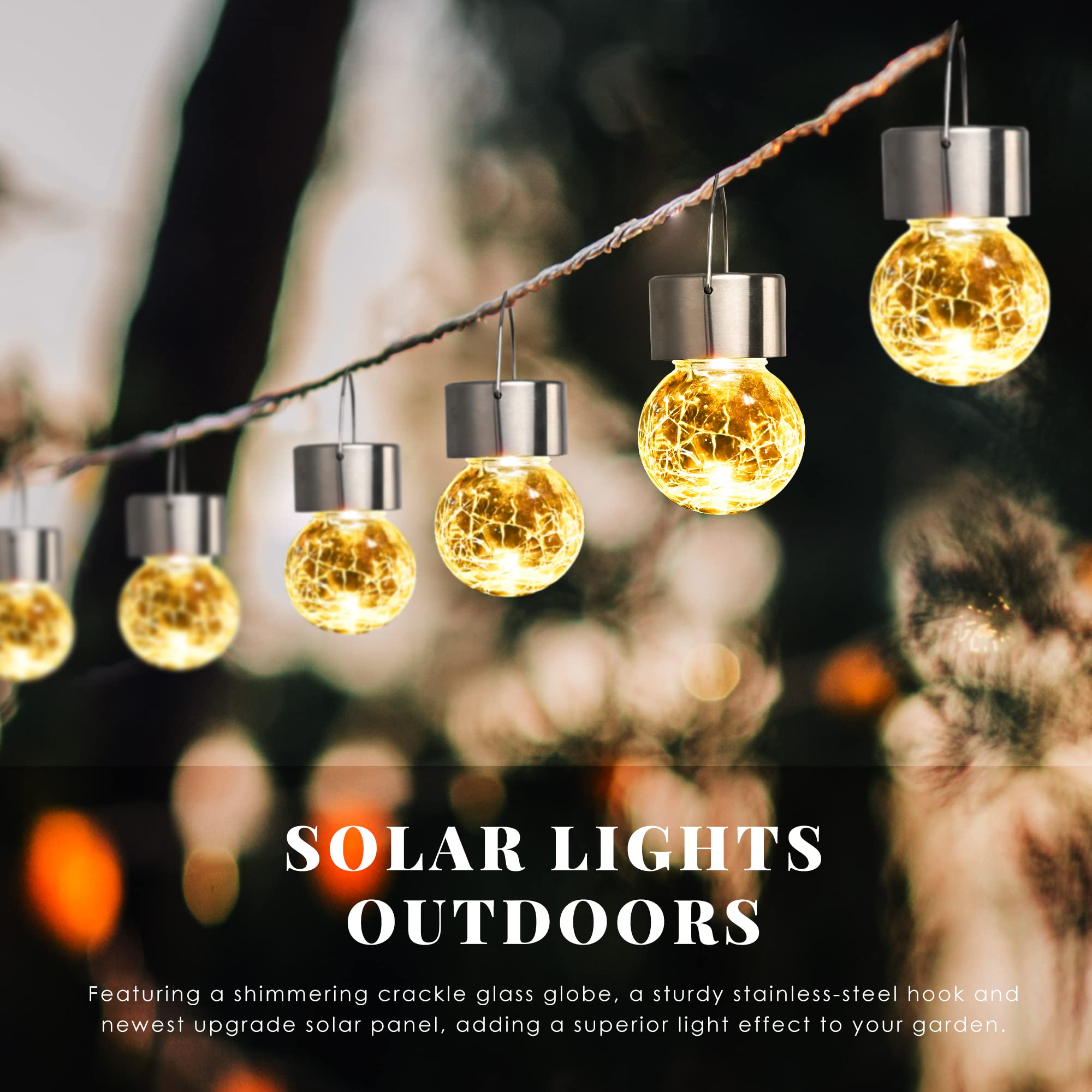Solpex 12 Pack Hanging Solar Lights Outdoor,Solar Outdoor Lights Decorative, Solar Powered Waterproof Lights, Hanging Globe Sola