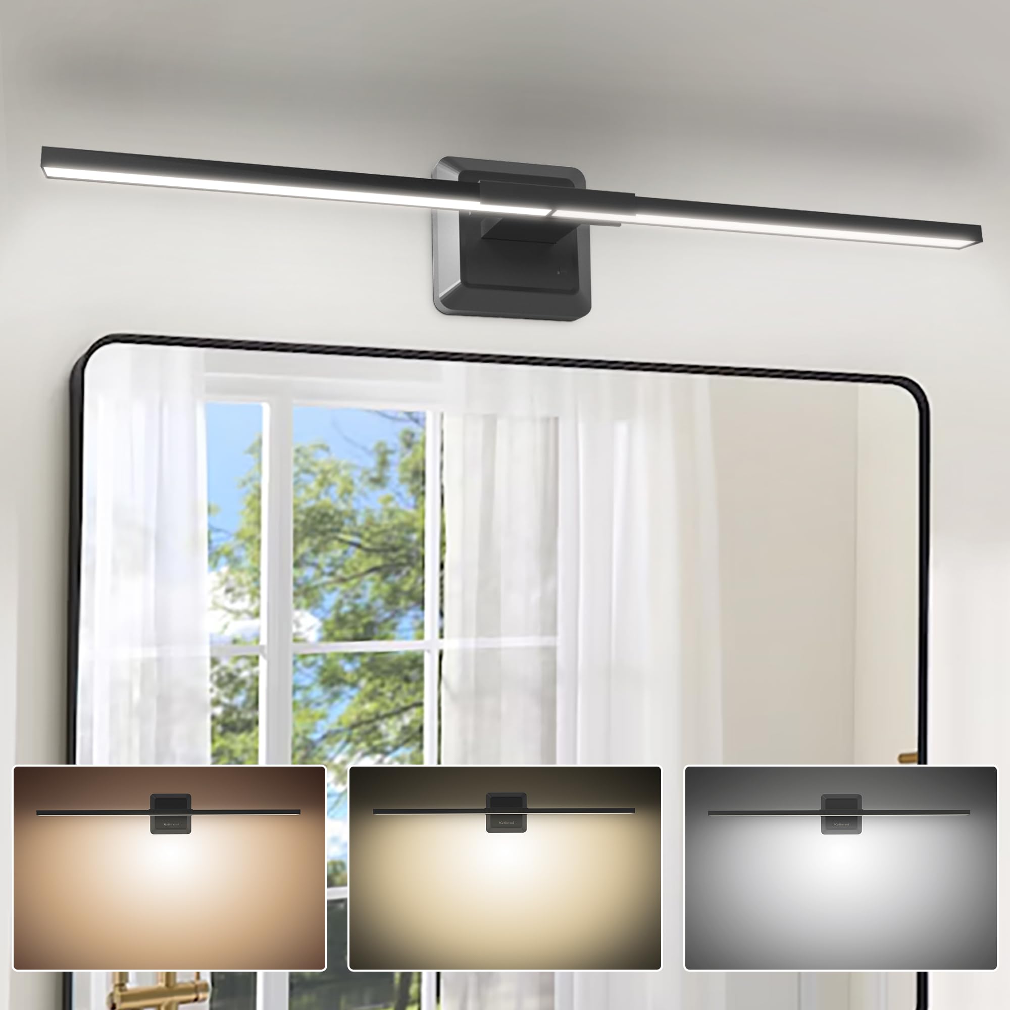 kelinvmi Vanity Lights for Bathroom, 12W Dimmable, 15.7 inch Aluminum, White, Model KLM-BVL-18W236