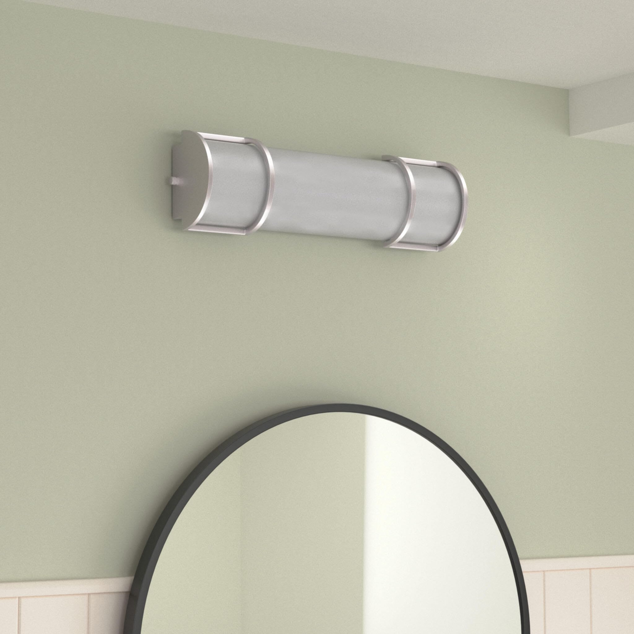 ASD 18in LED Vanity Flush Mount Light Fixture, Dimmable, Energy Star, Brushed Nickel, Model A-LVF21-18D20CCNK