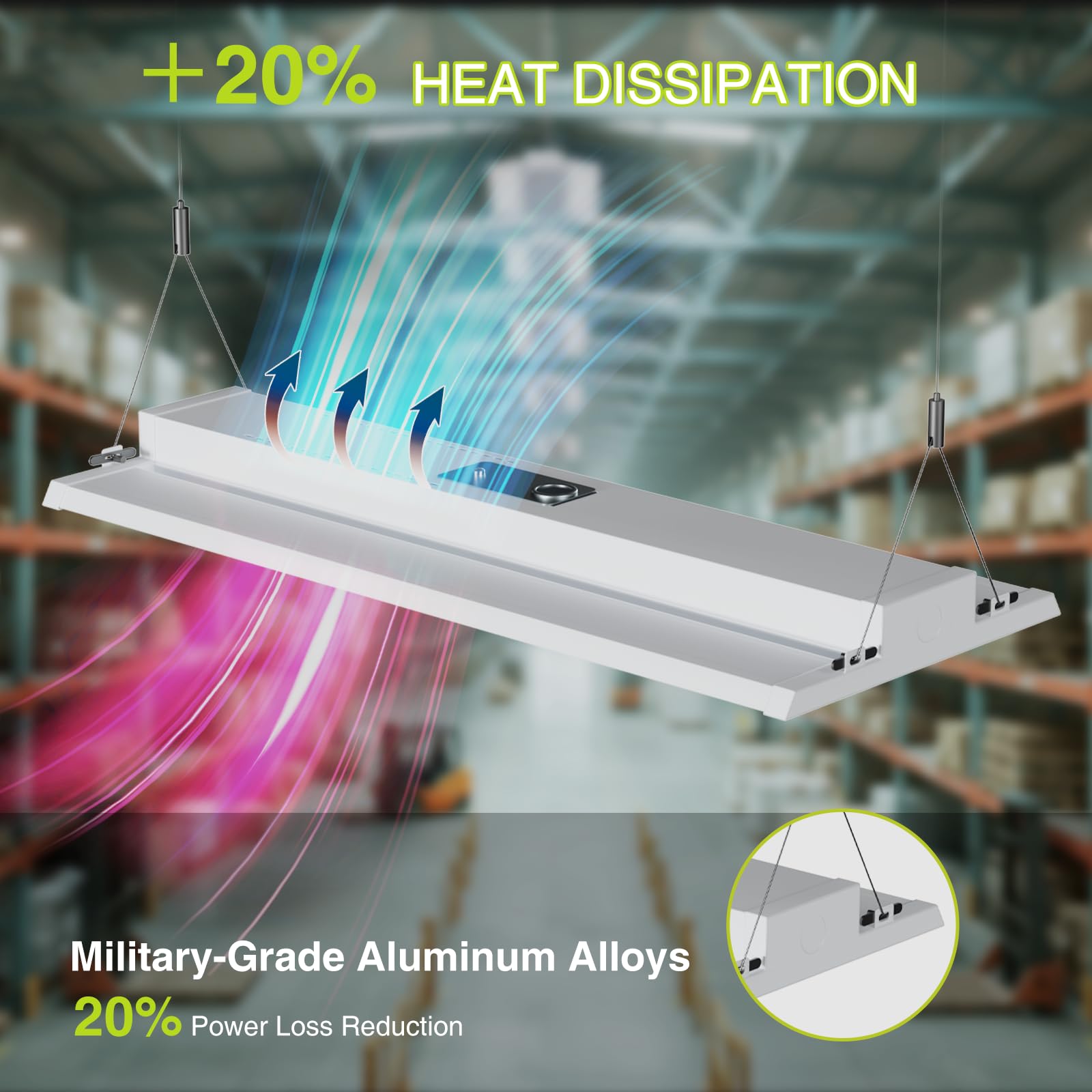 Yxl Led Linear High Bay Shop Light 210W  Larger Central Lighting Area  31500Lm  120-277V  0-10V  5000K  Commercial Linear High Bay Led Shop Lights For Warehouse Industrial Garage Workshops  Ul