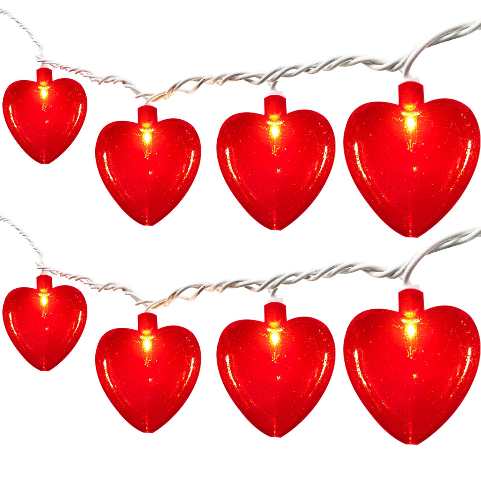 Doratale 8.5Ft Red Heart Fairy String Lights - 10 Connectable 3D Heart Decor For Valentine'S Day
