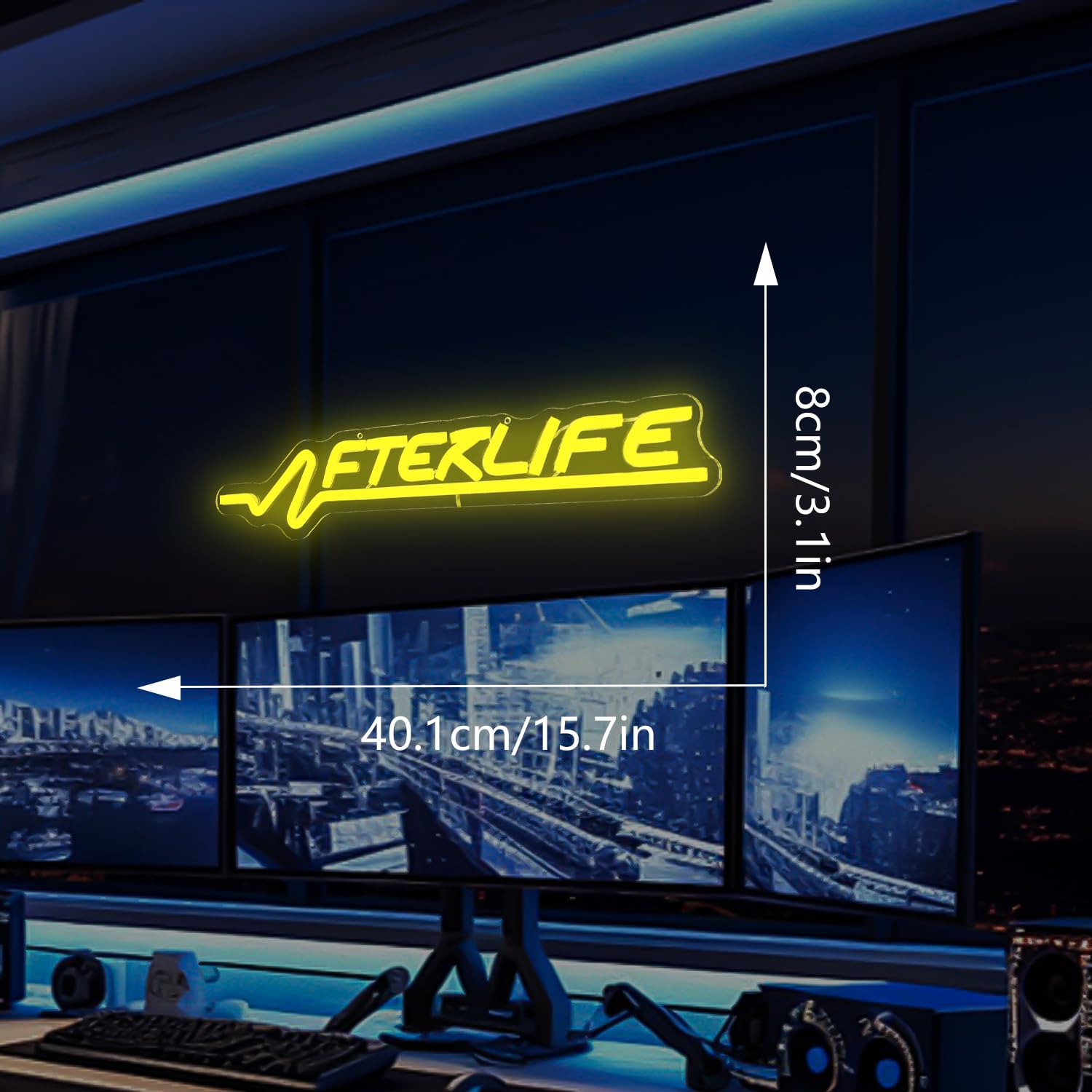 Ajoyferris Cyberpunk Neon Sign Game Led Sign for Wall Decor Shooting Games Neon Light for Gaming Room Man Cave Bedroom Decoratio