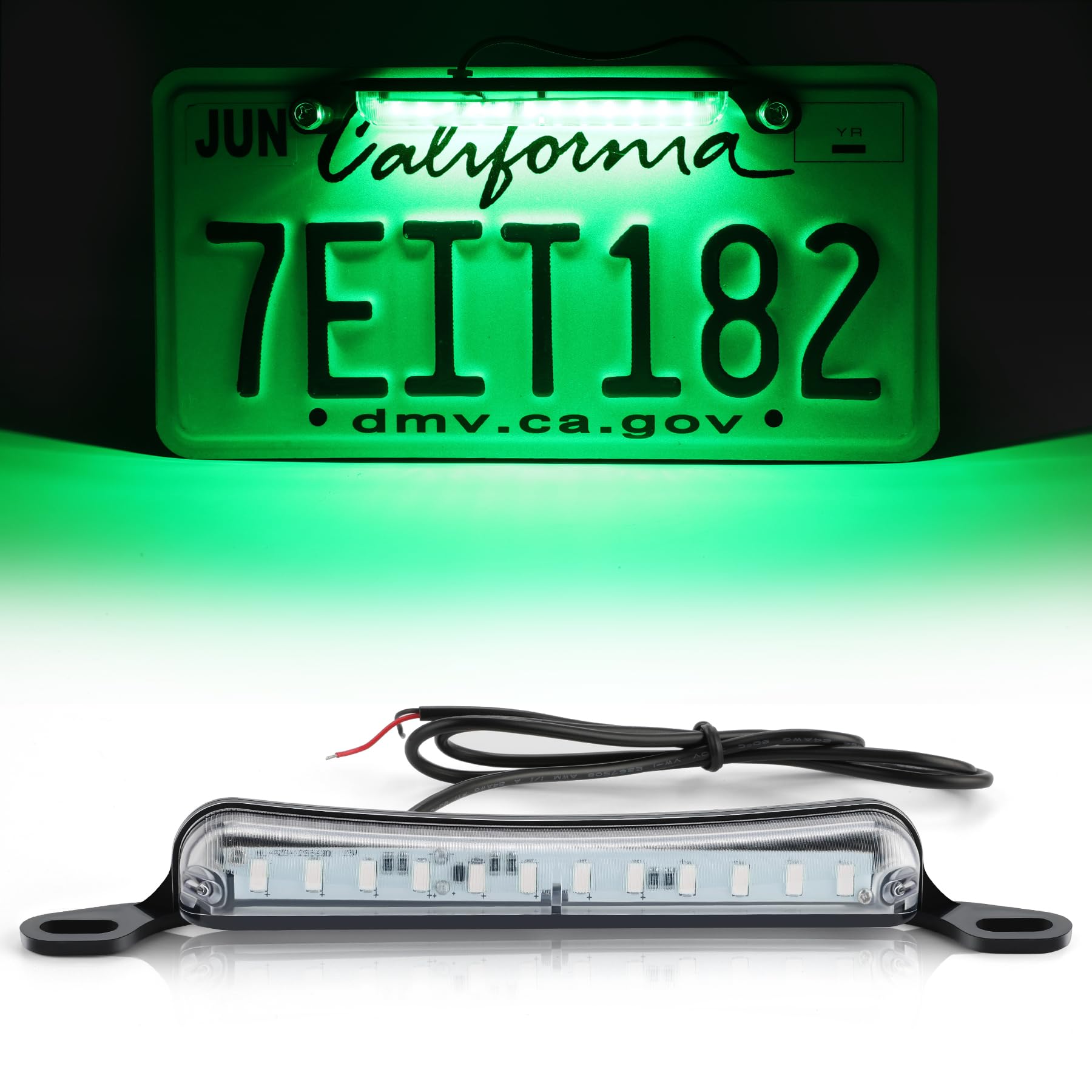 LivTee LED License Plate Light Assembly, Green 6000K, Extremely Bright for Trailer UTV ATV Truck RV Boat Car Accessories