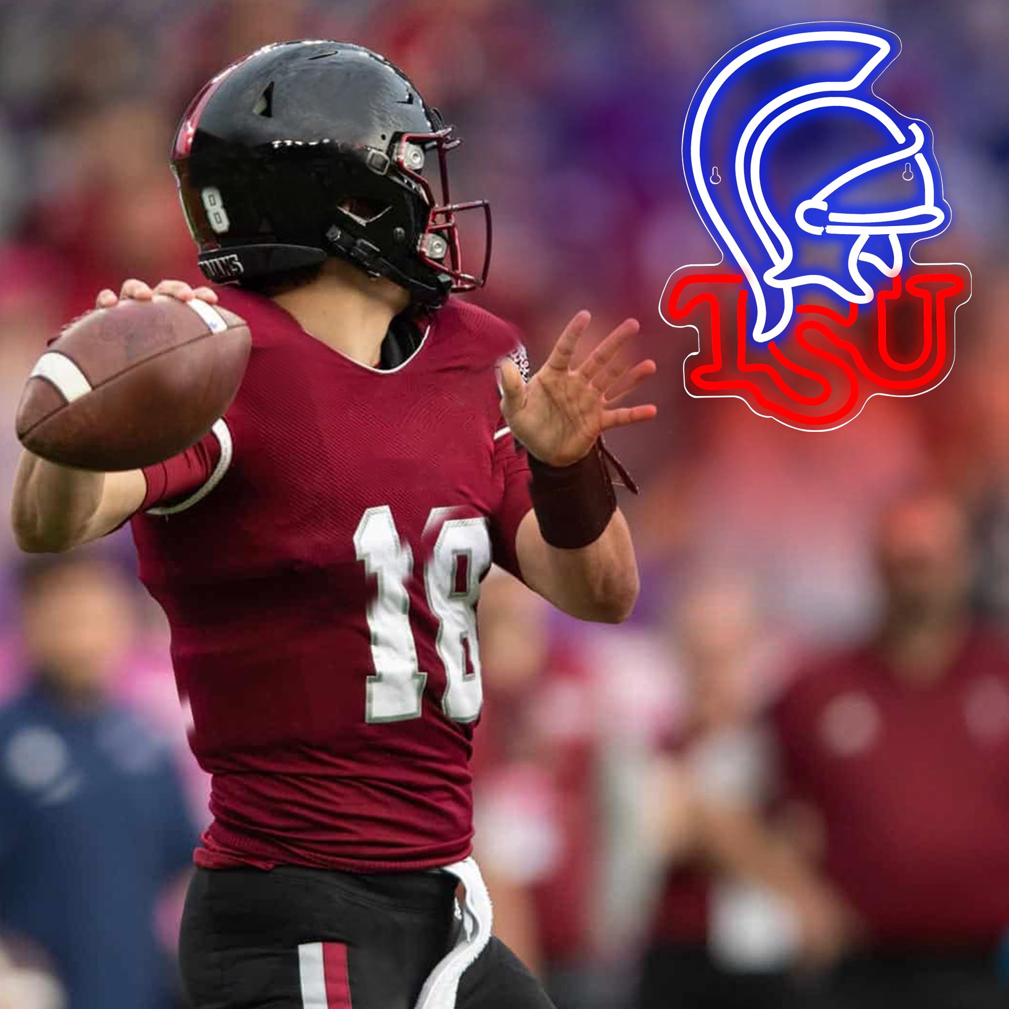 University Neon Sign for Wall Decor University Football Team Neon Light College Team Logo LED Sign for Man Cave Dormitory Bar Cl