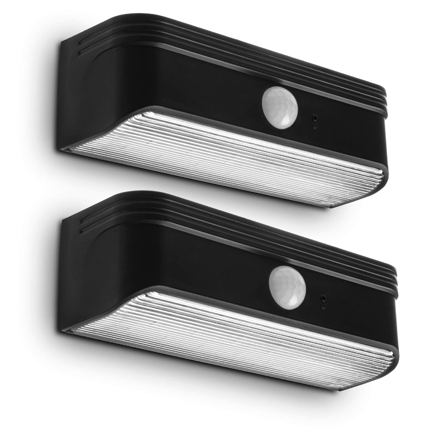 Home Zone Security Solar Step Lights - Motion Sensor Led Outdoor Deck And Step Lights With No Wiring Required, 2-Pack, Black (Eli0989V)