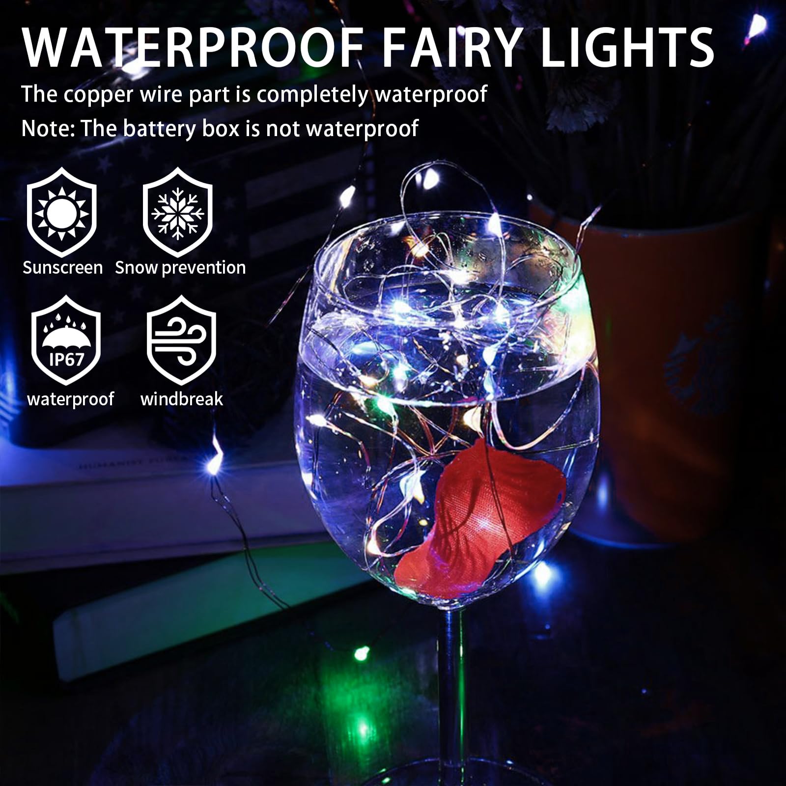 Chzk Fairy Lights Battery Operated  12 Pack 7Ft 20 Led Mini String Lights Twinkle Lights For Christmas Helloween Mason Jars Centerpiece Table Decorations (12  Multicolor)