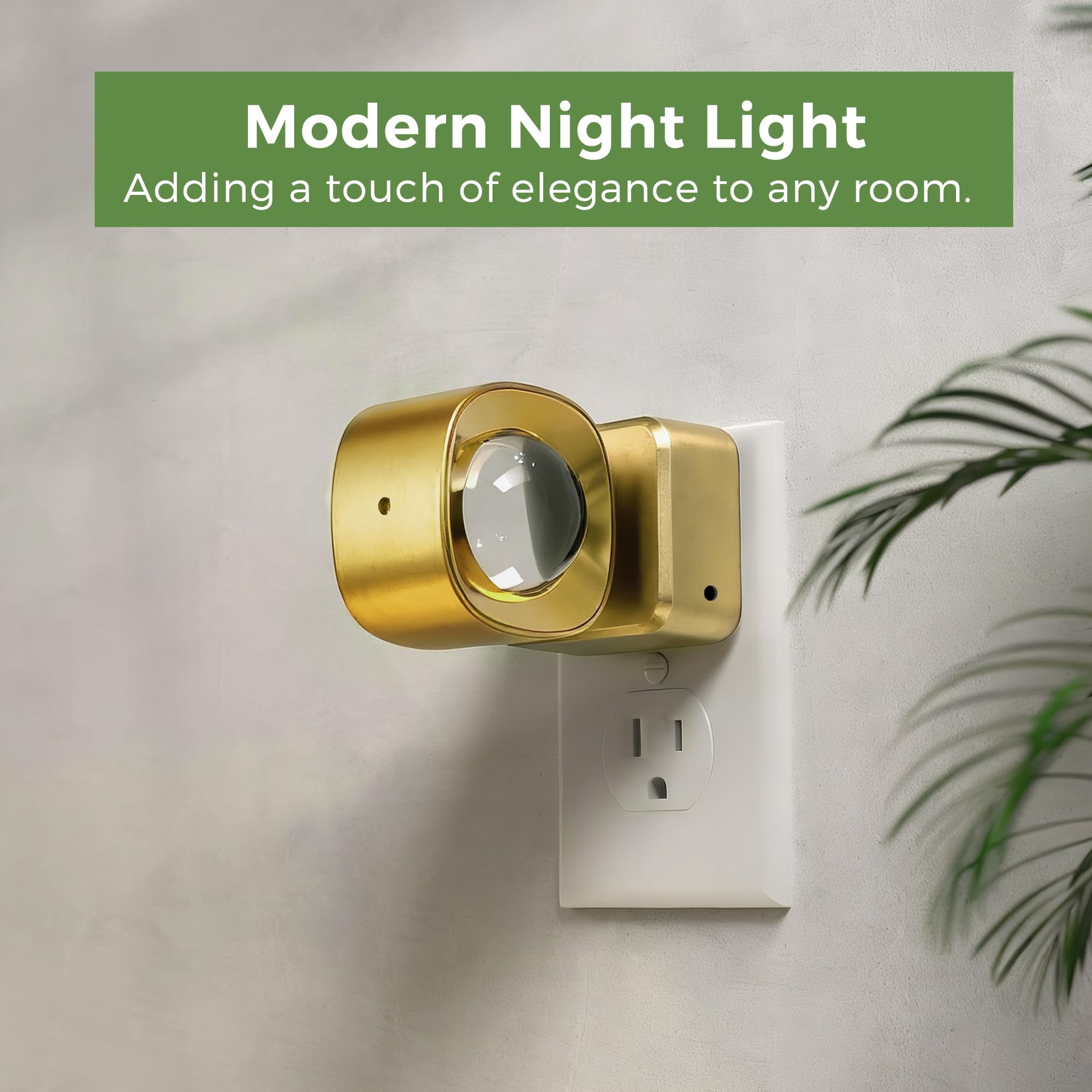 L LOHAS LED Night Light Projector, Dusk to Dawn Sensor, Rotating Soft White Ambient Light for Kids, Model A-GY154-02DBA1US, Electroplated Copper