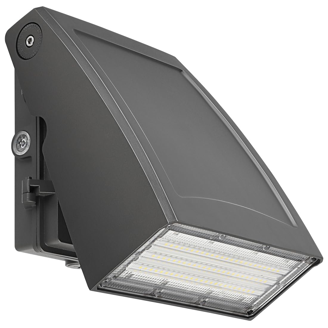 Kadision 60W LED Wall Pack Light, Dusk-to-Dawn Photocell, 7800lm, 5000K Daylight, Dark Grey, Model WP-60D-50