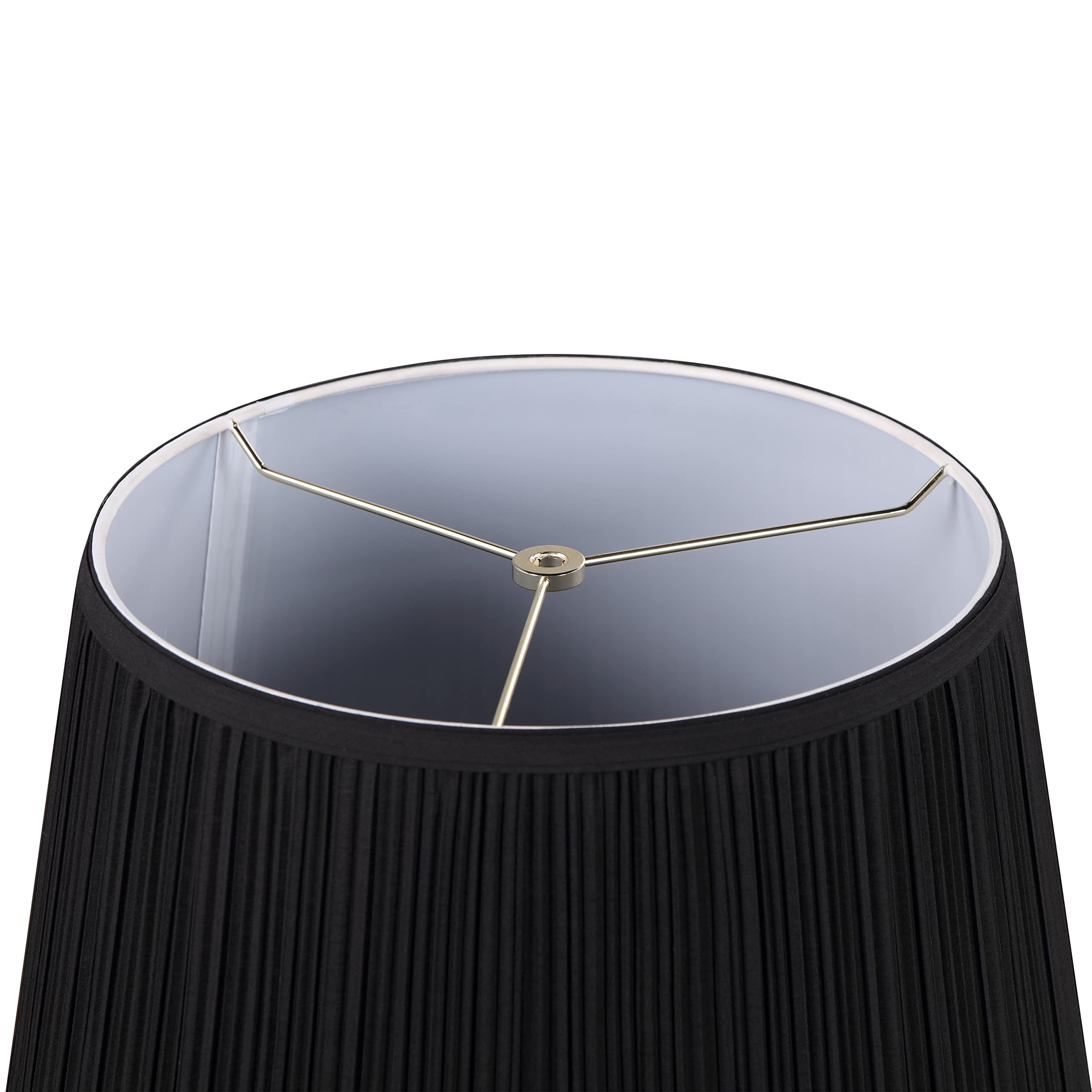 Aspen Creative 33143, Mushroom Pleated Traditional Spider Lamp Shade, Black, 12&quot; Top X 18&quot; Bottom X 18&quot; Slant