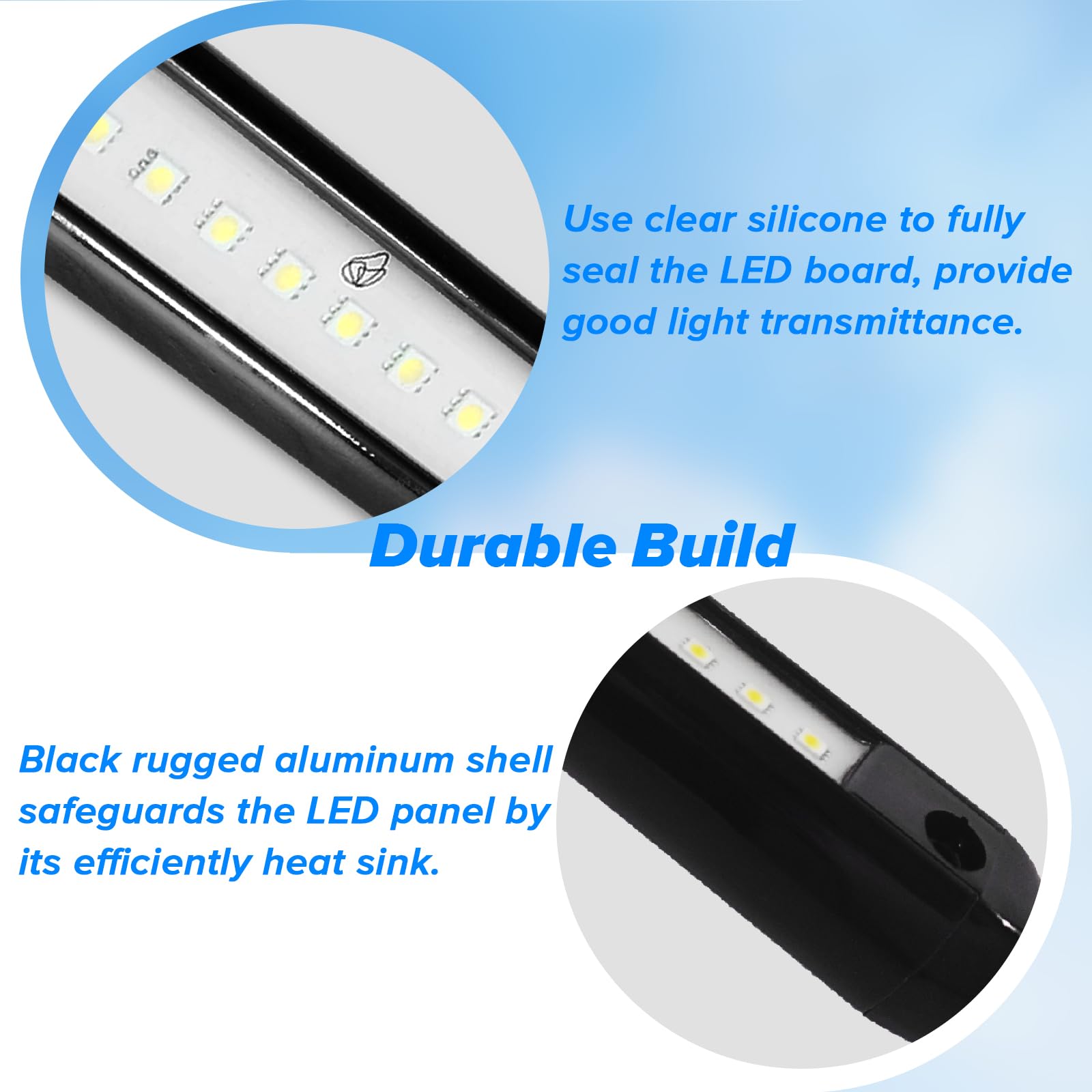 Dream Lighting 12V Waterproof Awning LED Lights, 9.84" Cool White, Black Shell, Pack of 2, Model 0013502H-C