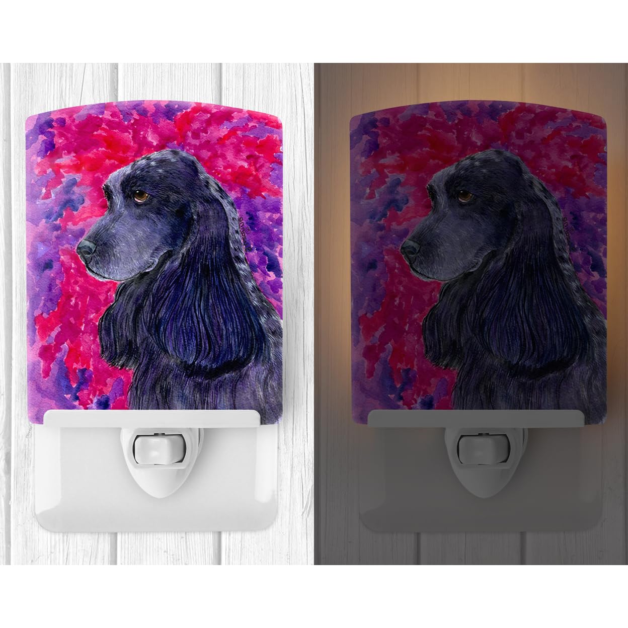 Caroline'S Treasures Ss8659Cnl Cocker Spaniel Ceramic Night Light Compact, Ul-Certified, Ideal For Bedroom, Bathroom, Nursery, Hallway, Kitchen, 6X4X3, Multicolor