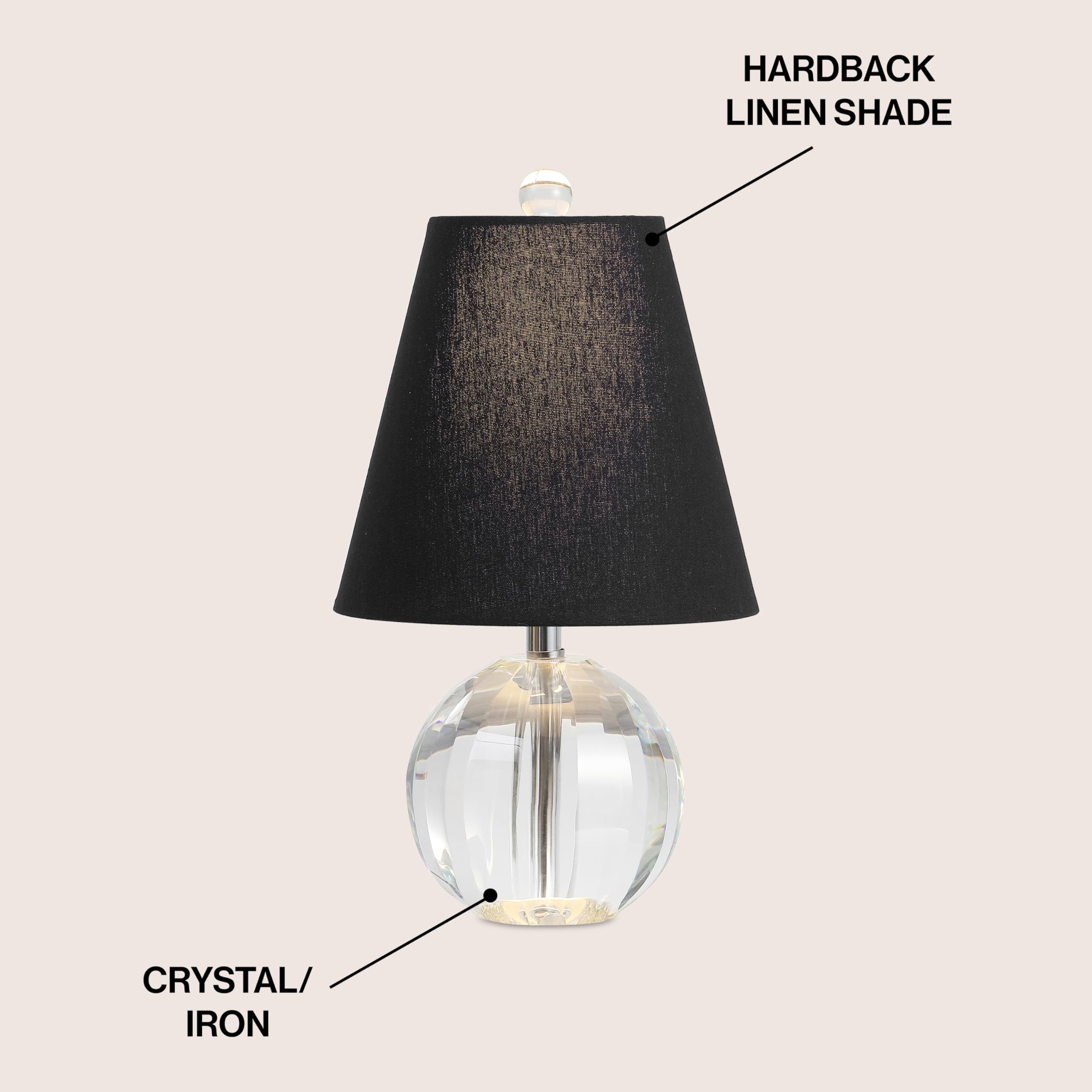Jonathan Y Jyl2079B Goddard 16'' Crystal Ball/Metal Led Table Lamp For Bedroom, Living Room, Office, College, Book Case, Nightst