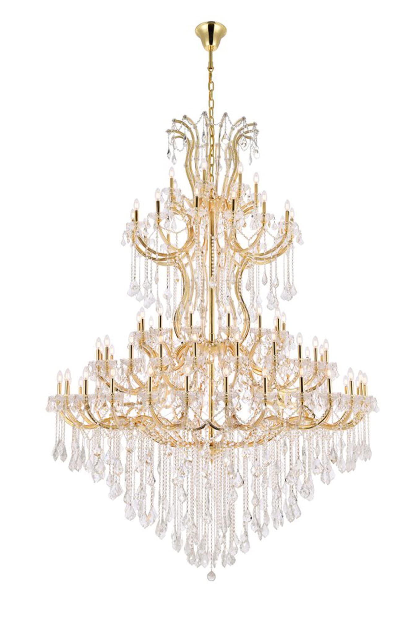 Elegant Lighting Indoor Modern Home Decorative Bright Maria Theresa 85 Light Gold Chandelier Clear Royal Cut Crystal