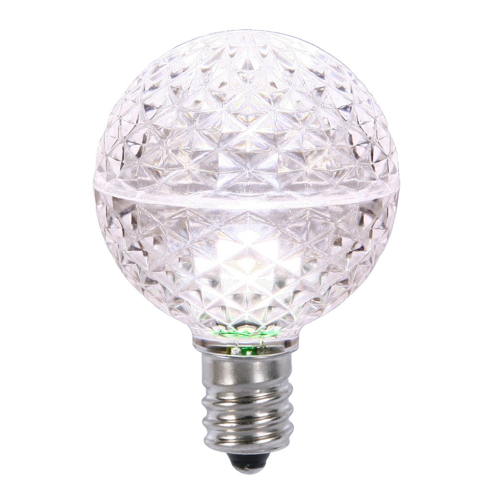 Vickerman G50 LED Replacement Bulbs, Pure White, Pack of 25, Model XLEDG6P-25