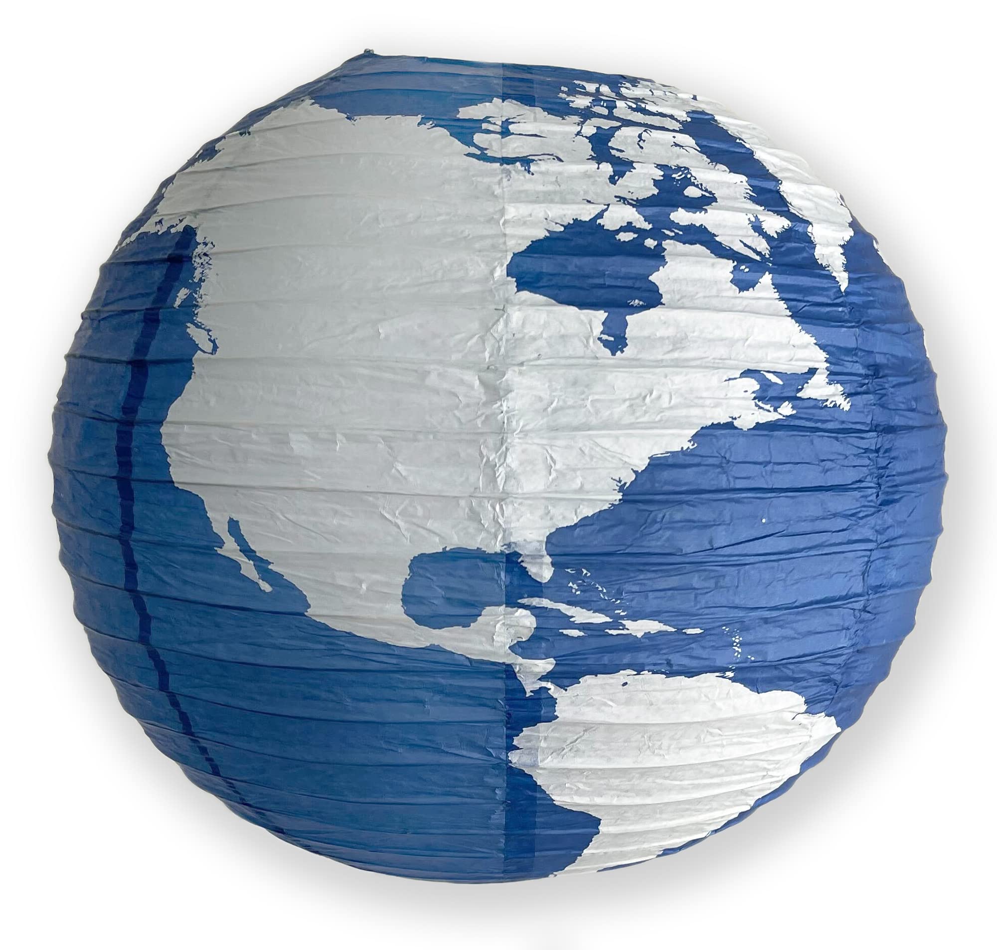 Quasimoon 16 Inch Paper Lantern - Blue World Earth Globe