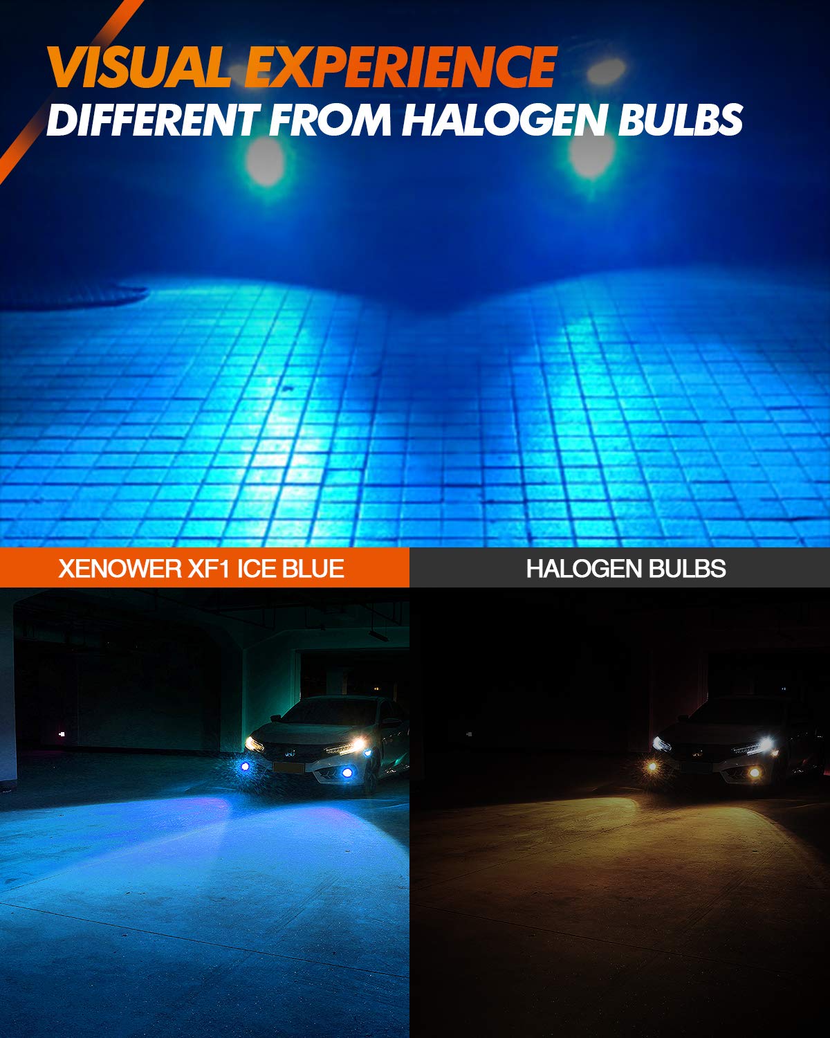 SEALIGHT 2504 PSX24W LED Fog Light Bulbs, 4000 Lumens, Blue, Aluminum, Pack of 2