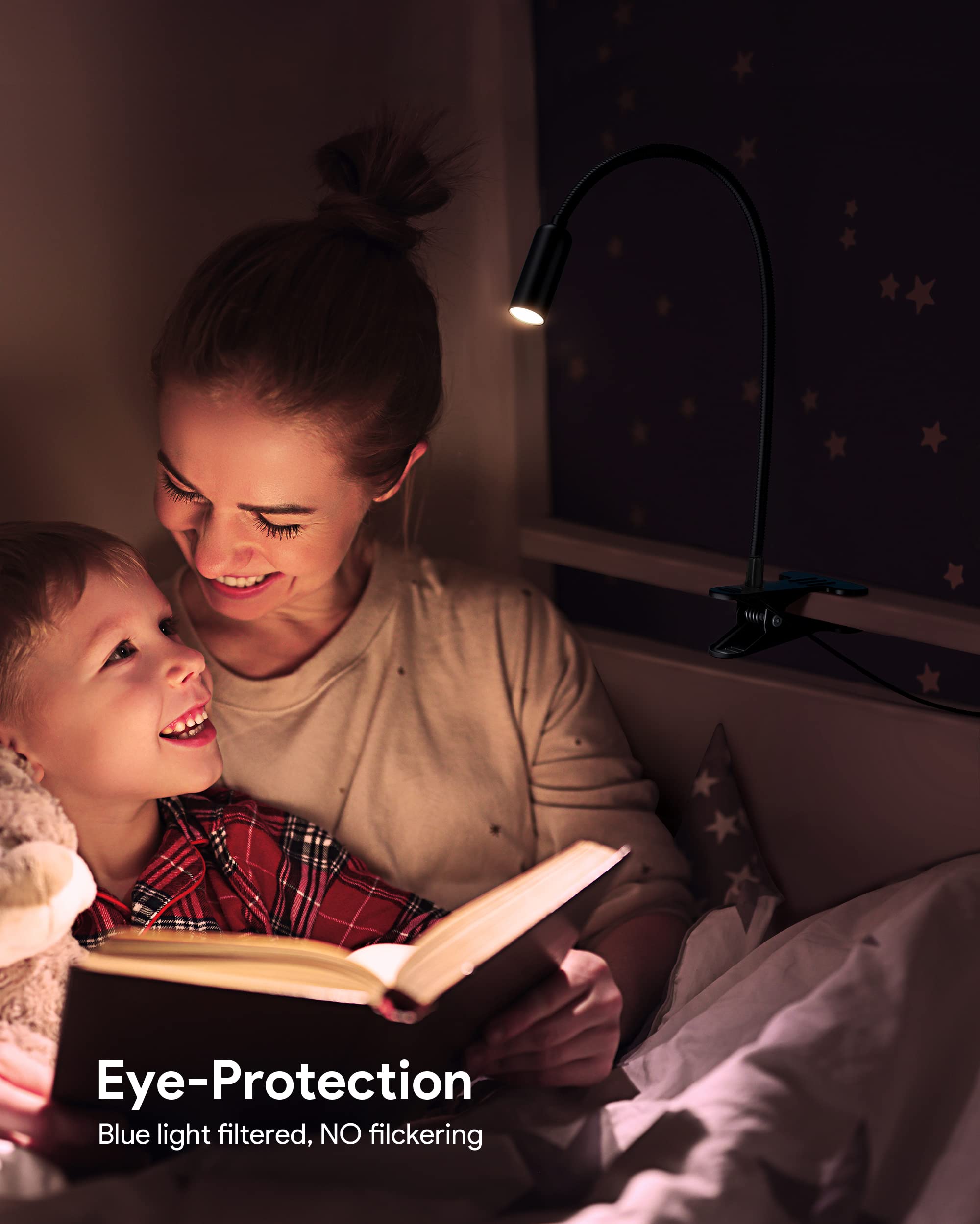 Jhd Led Desk Lamp With Clamp - 10 Brightness Levels, 12'' Flexible Gooseneck,Eye Protection Usb Lamp - Suitable For Home Office,