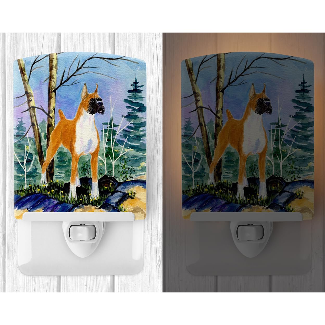 Carolines Treasures Ceramic Night Light, Boxer Model SS8650CNL, Multicolor, 6x4x3 inches, UL-Certified for Bedroom, Bathroom, Nursery