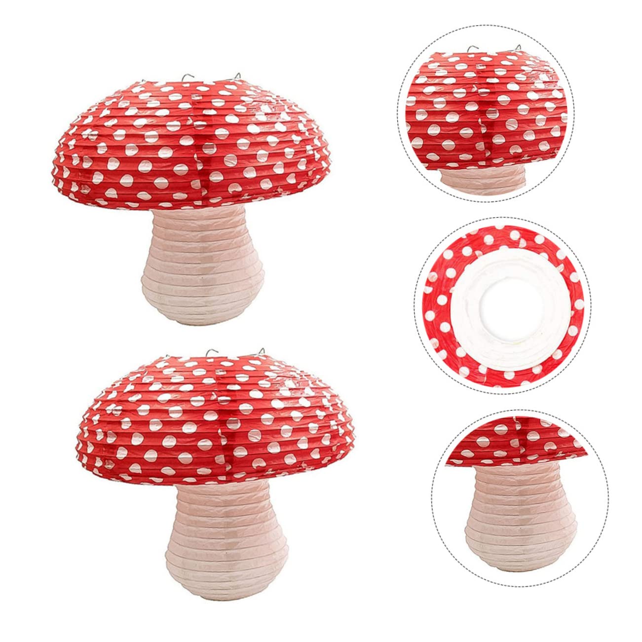 Homoyoyo Fairy-Themed Party Decorations 2 Pack Mushroom Shape Paper Lanterns for Hanging Decor