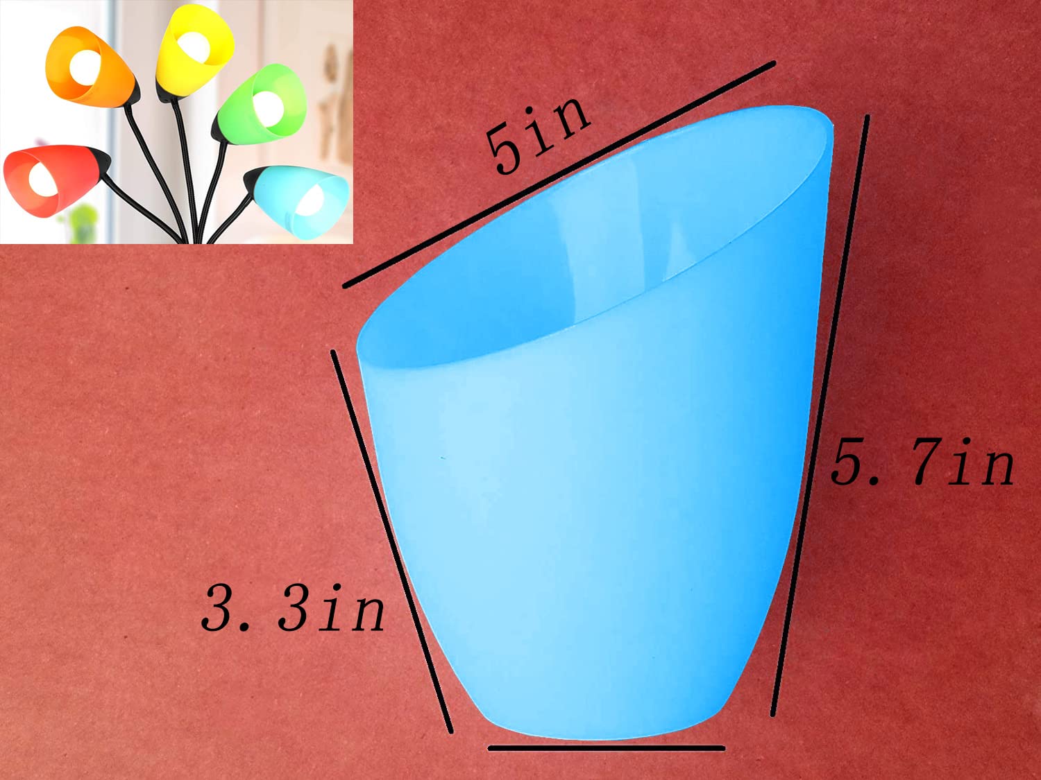 Velouer 2 Pack Plastic Lampshade, 5.7in High, 4.1in Diameter, Blue Replacement Shade for LED Floor Lamp