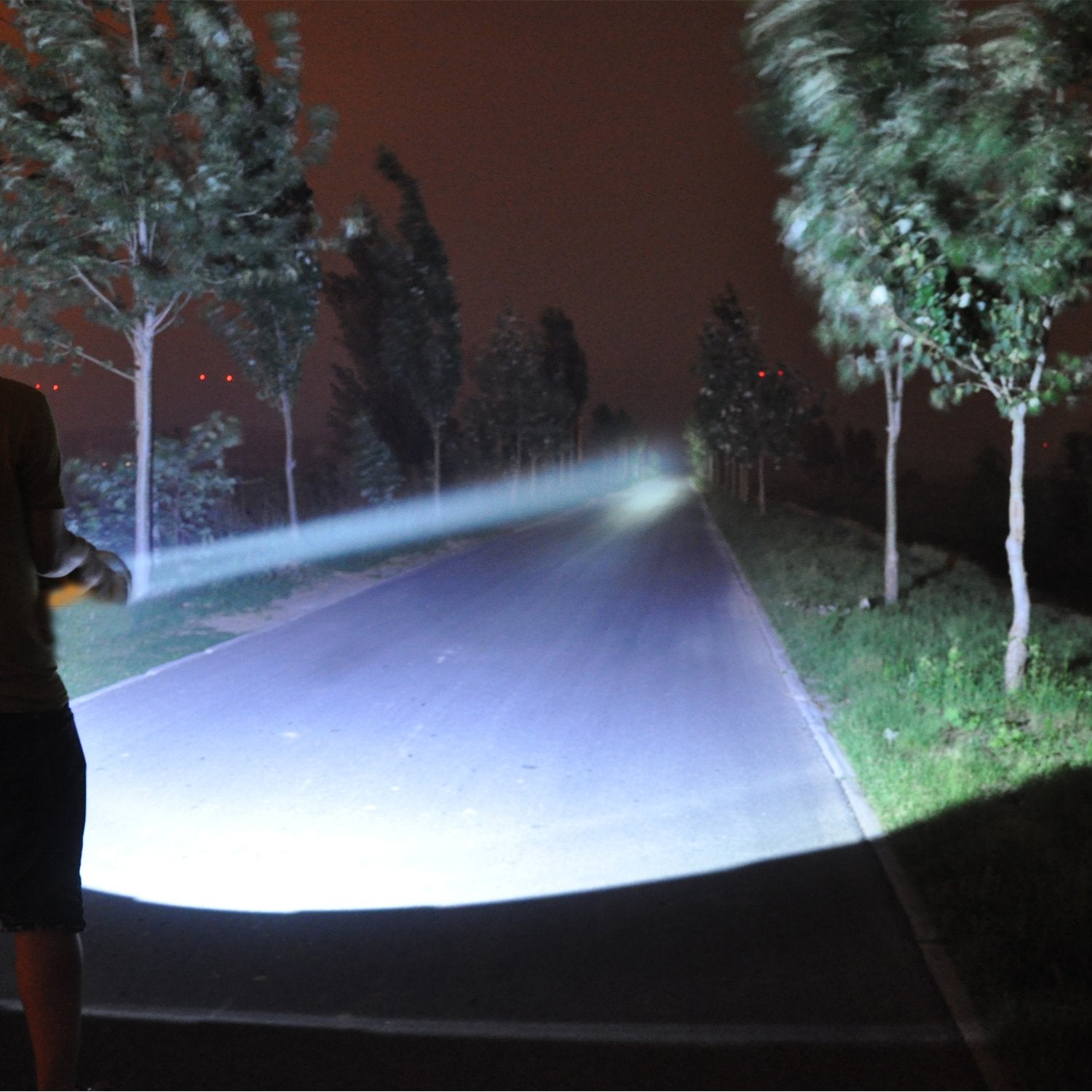 ODEAR Super Bright LED Spotlight - USB Rechargeable Handheld Flashlight for Camping, Hiking, Fishing - Black, Model F3-95B