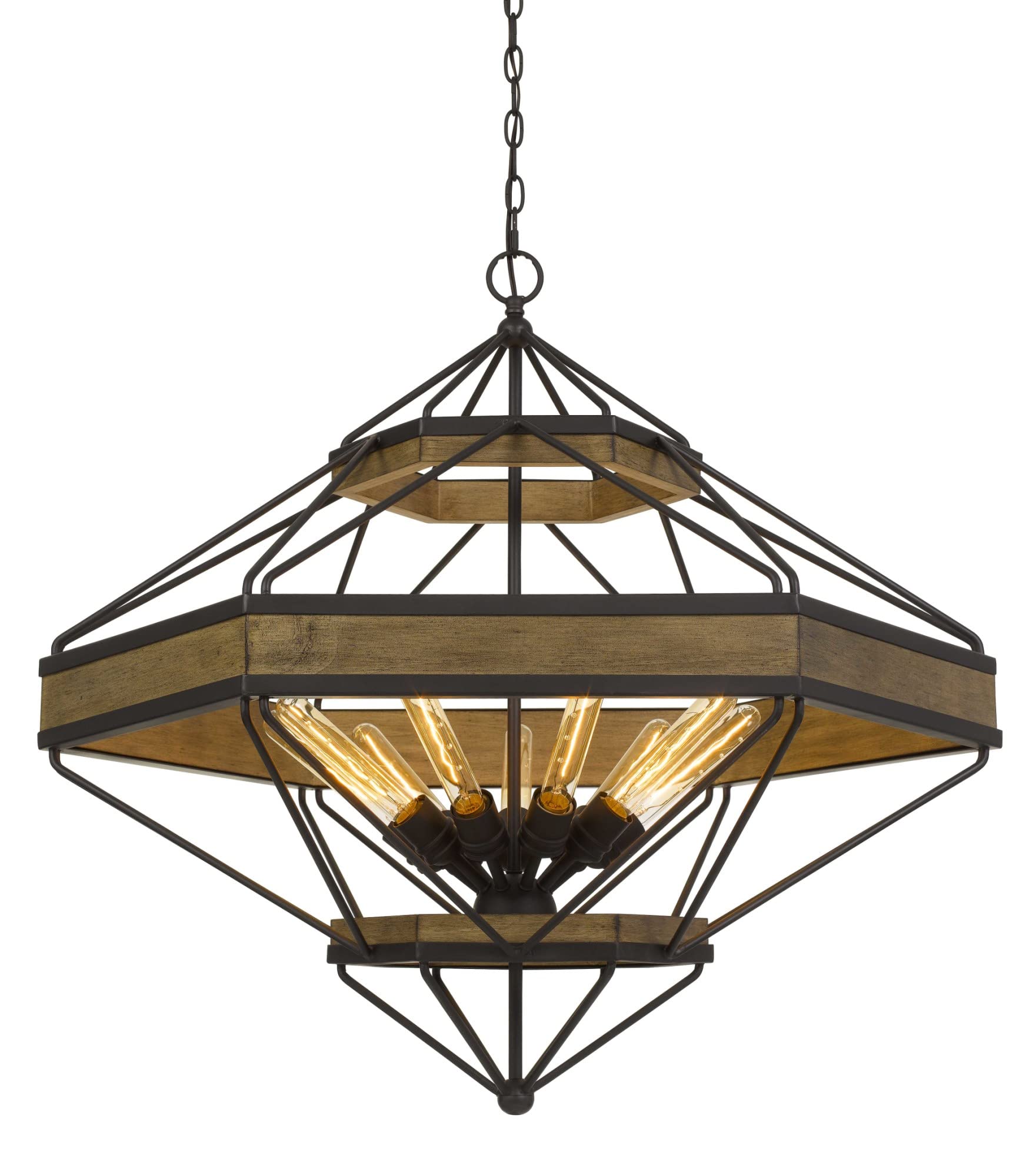 Cal Lighting FX-3702-9 Transitional Nine Light Chandelier from Alicante Collection in Black Finish, 30.75 inches