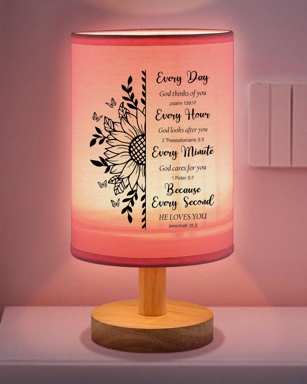 Christian Gifts For Women Table Lamp, Religious Gifts For Women With Bible Verse Prayer Inspirational Gift Fabric Lamp Spiritual