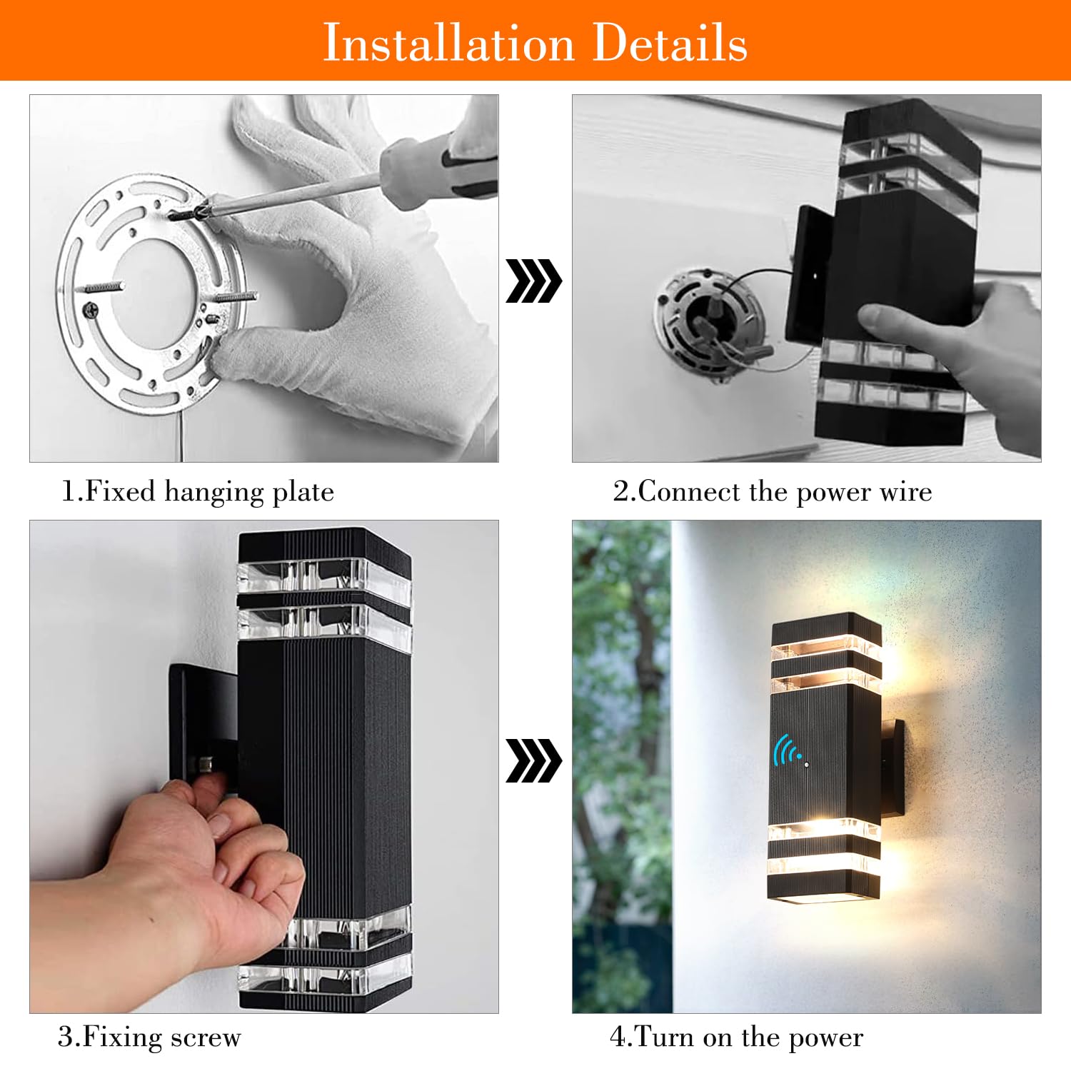 ZSMAIKU 6 Pack LED Outdoor Wall Lights, 14W IP65 Waterproof, 3000K 1100LM, Jet Black, Modern Design for Porch and Garage