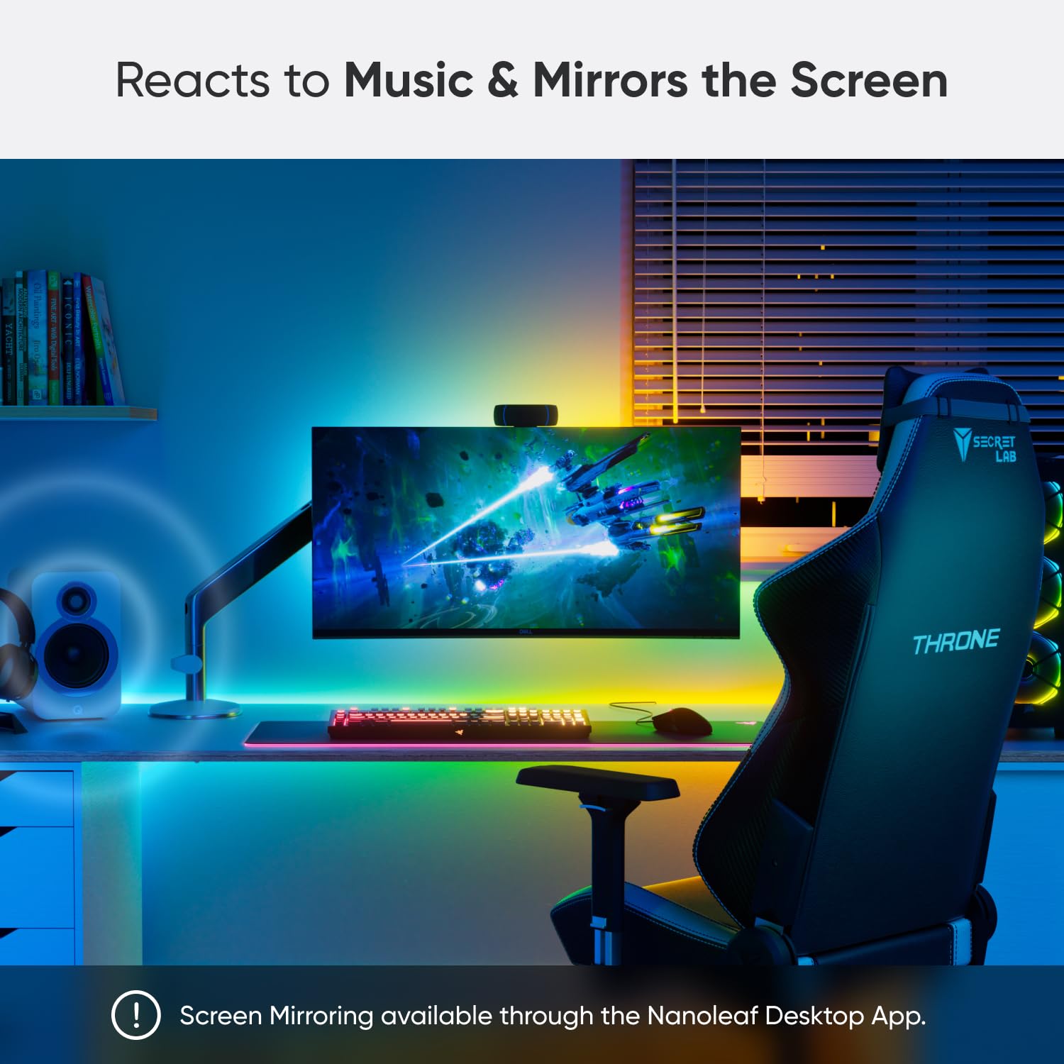 Nanoleaf Essentials Smart Multicolor LED Lightstrip, 200in (5m), Bluetooth & WiFi, RGB & Whites, Model NF085K03-5ALS