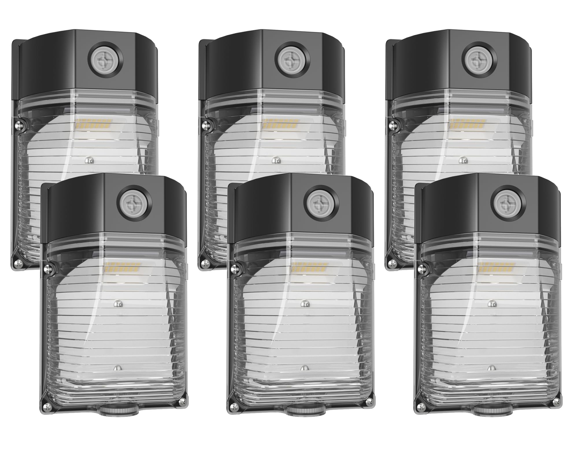 Yxl 6Pack 30W 3600Lm Led Wall Pack Lights With Dusk To Dawn Photocell, Ac100-277V 5000K Wall Pack Lights Outdoor Led, Ip65 Waterproof, Etl Listed, For Porch Garden Garage Warehouse Hotel Lighting.